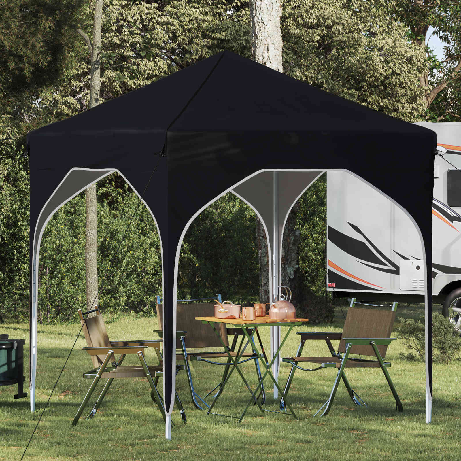 Pop-up Feesttent 194 x 194 x 245 cm Antraciet image 1