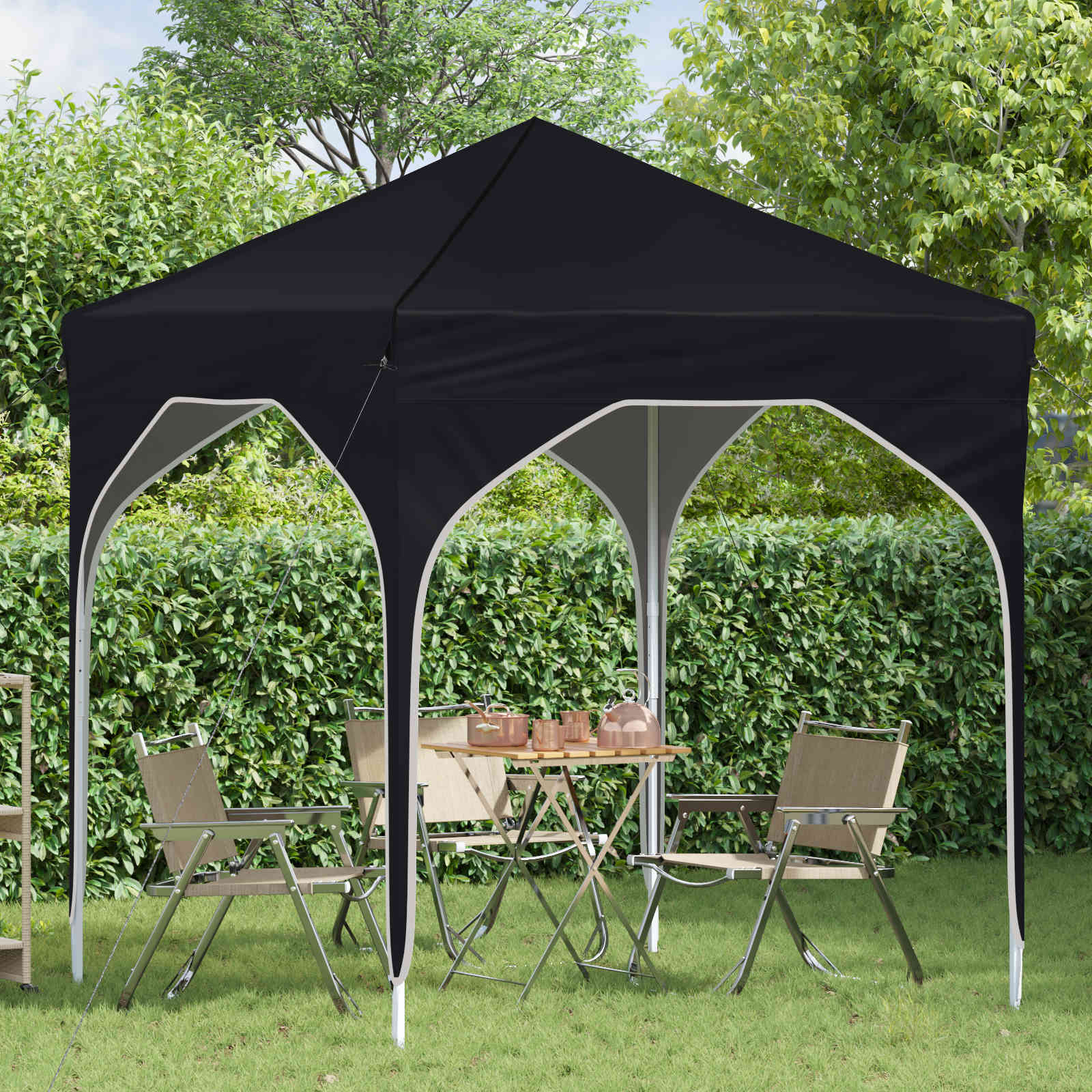 Pop-up Feesttent 194 x 194 x 245 cm Antraciet image 3