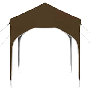 Párty stan s výsuvným stánkem 194 x 194 x 245 cm Taupe - obrázek 6