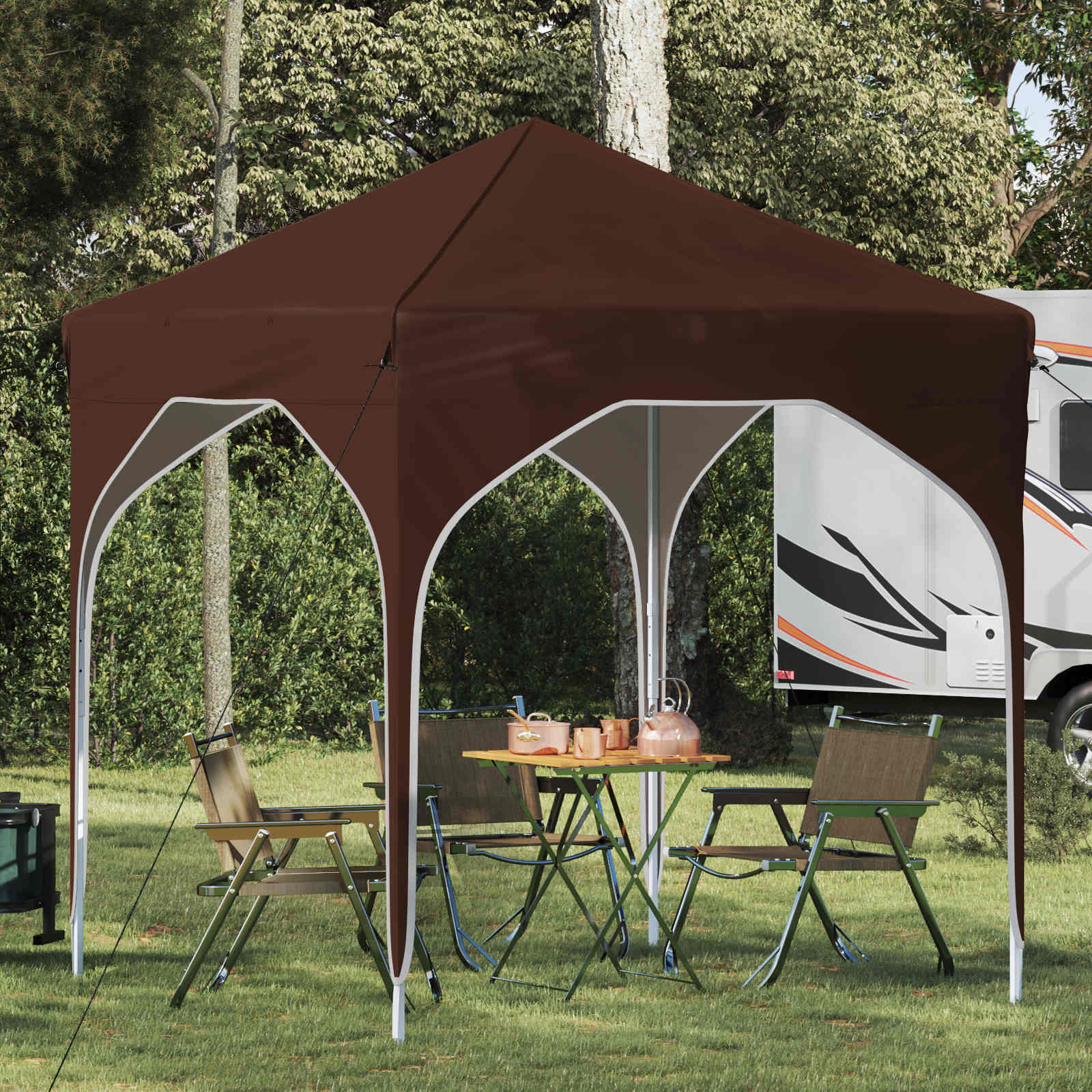 vidaXL Cort de Petrecere Pop-up 194 x 194 x 245 cm Maro