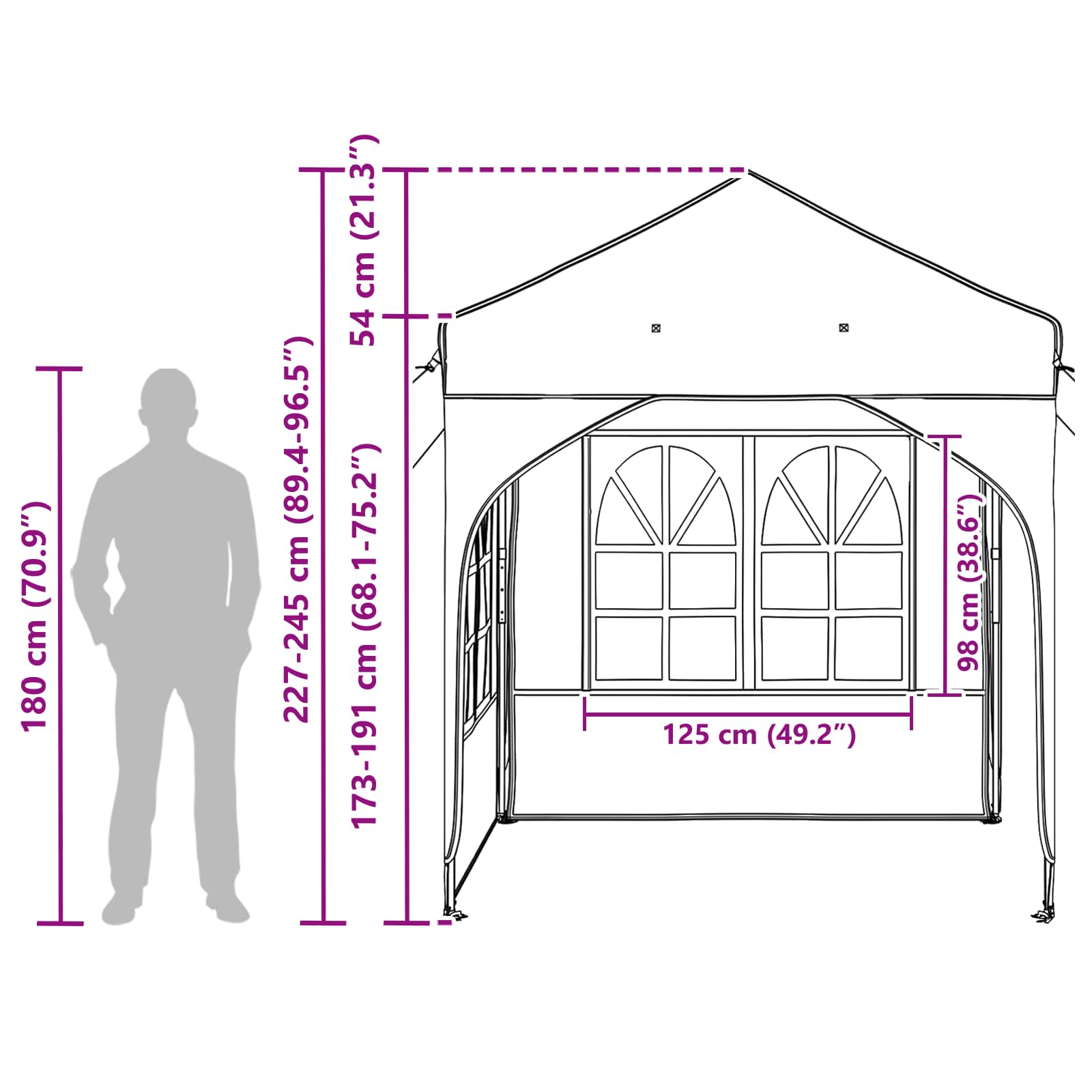 Pop-up Feesttent 192 x 192 x 245 cm Beige image 18