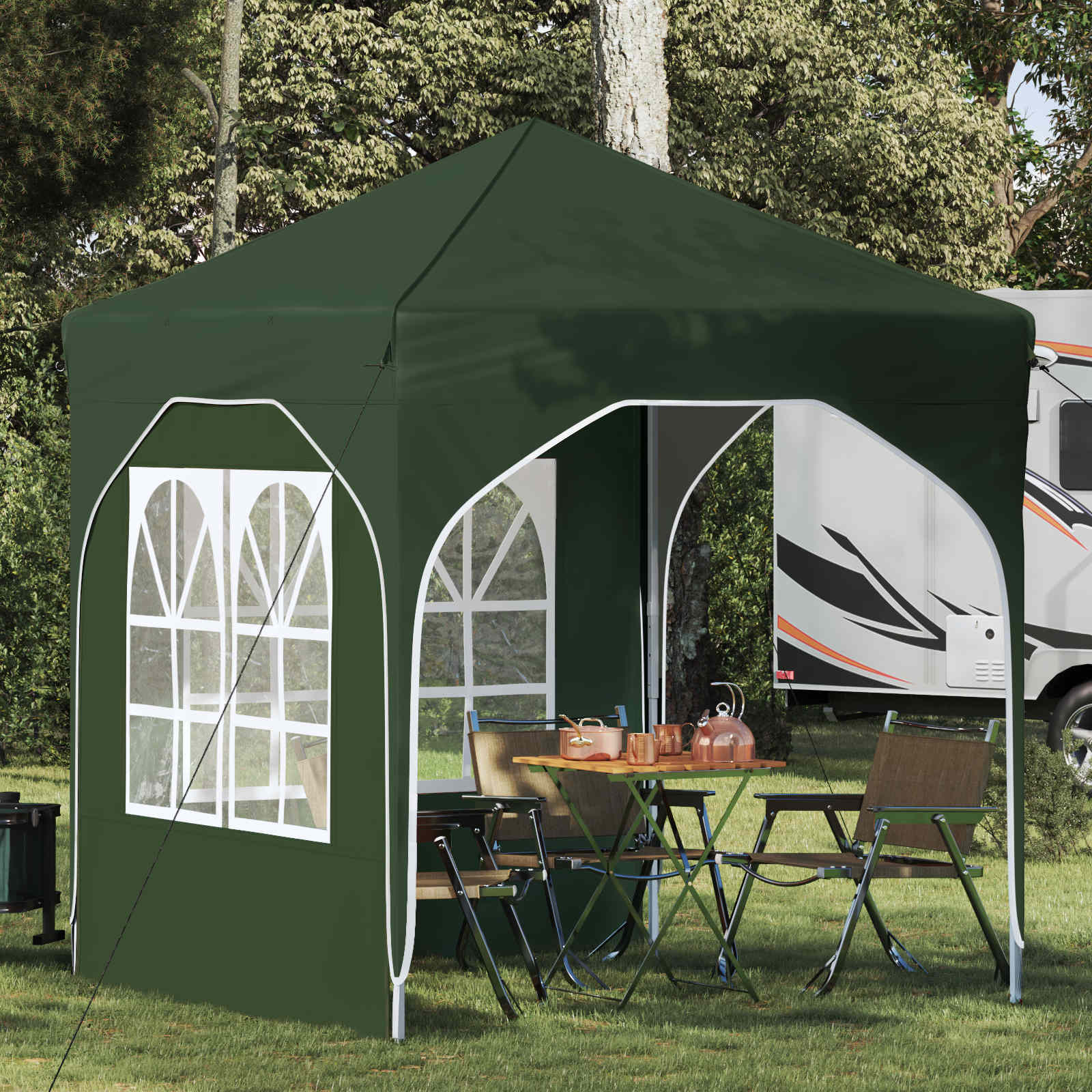 vidaXL Cort de Petrecere Pop-up 192 x 192 x 245 cm Verde