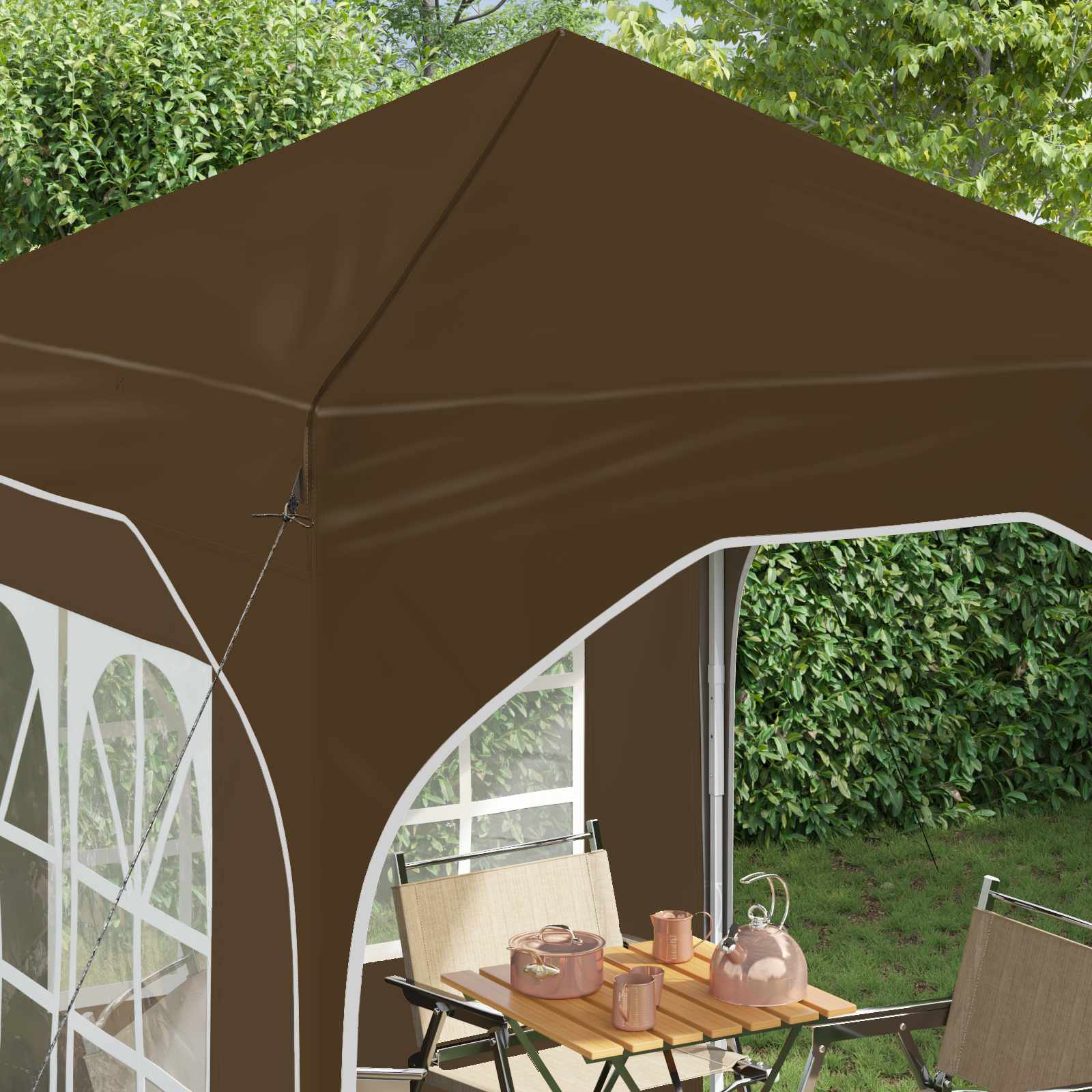 Pop-up Feesttent 192 x 192 x 245 cm Taupe image 4
