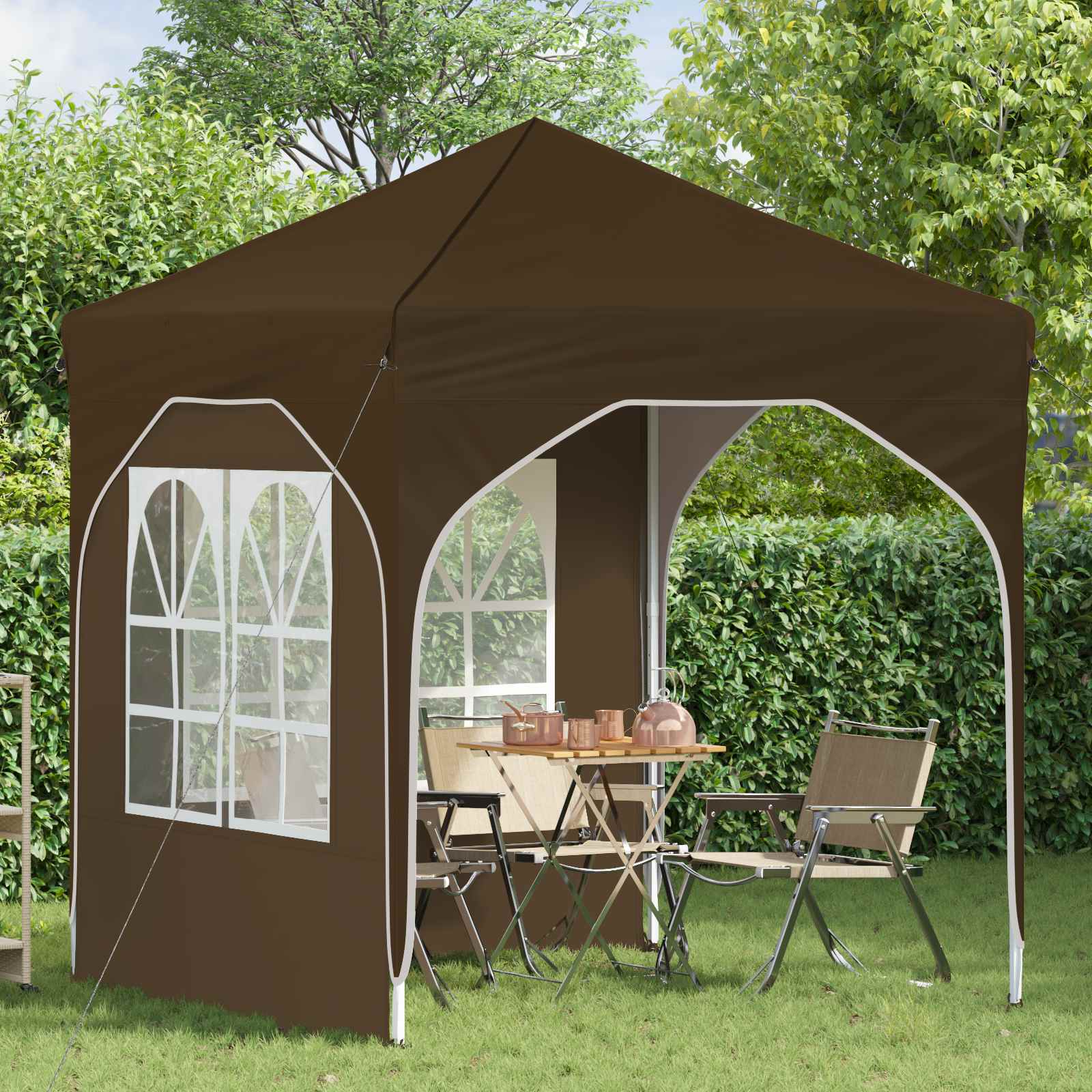 Pop-up Feesttent 192 x 192 x 245 cm Taupe image 3