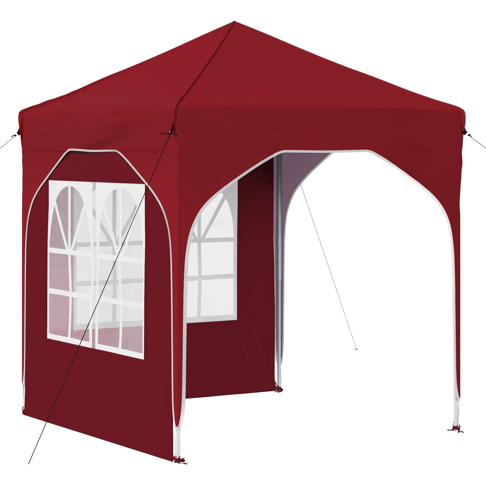 Pop-up Feesttent 192 x 192 x 245 cm Bordeauxrood image 2