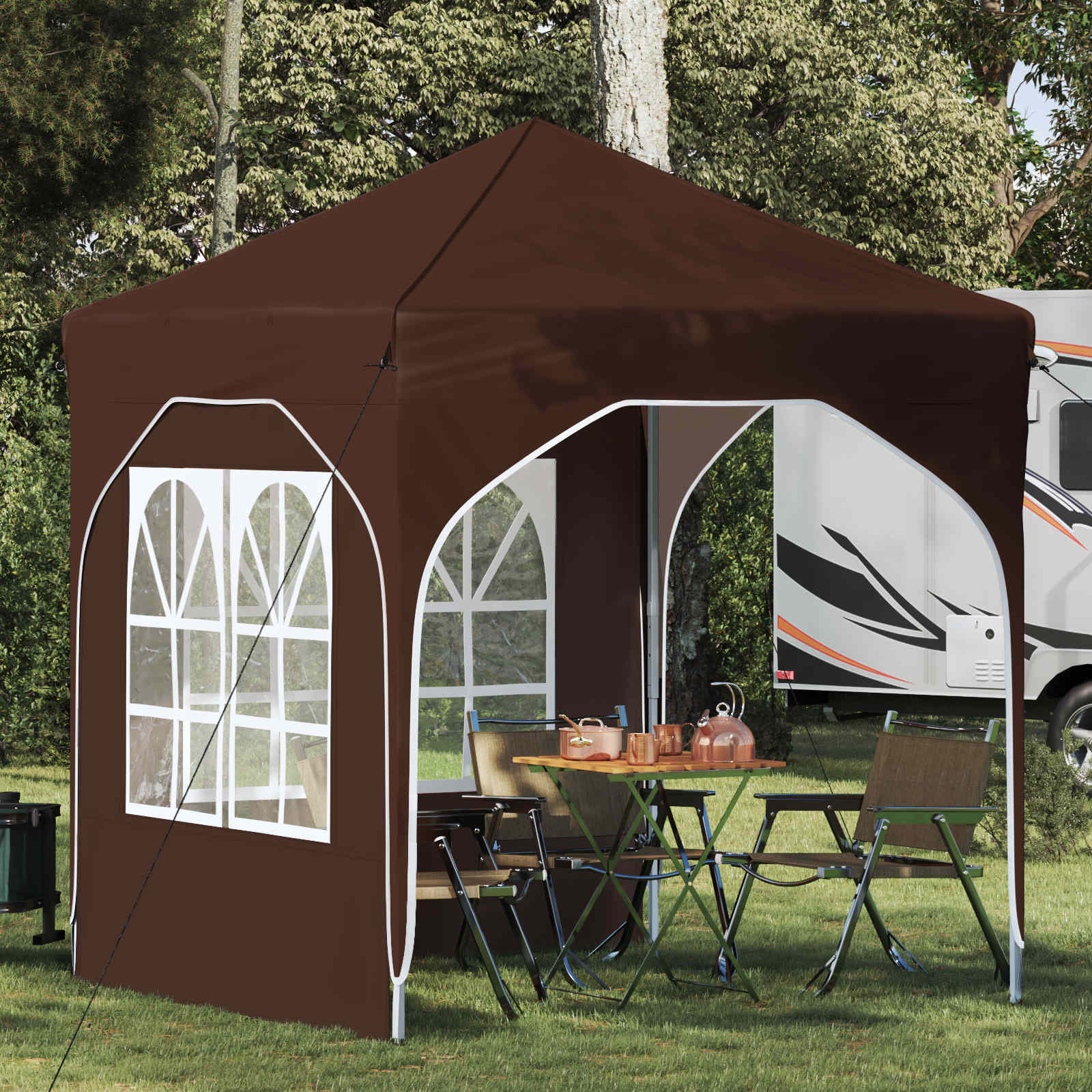 vidaXL Cort de Petrecere Pop-up 192 x 192 x 245 cm Maro