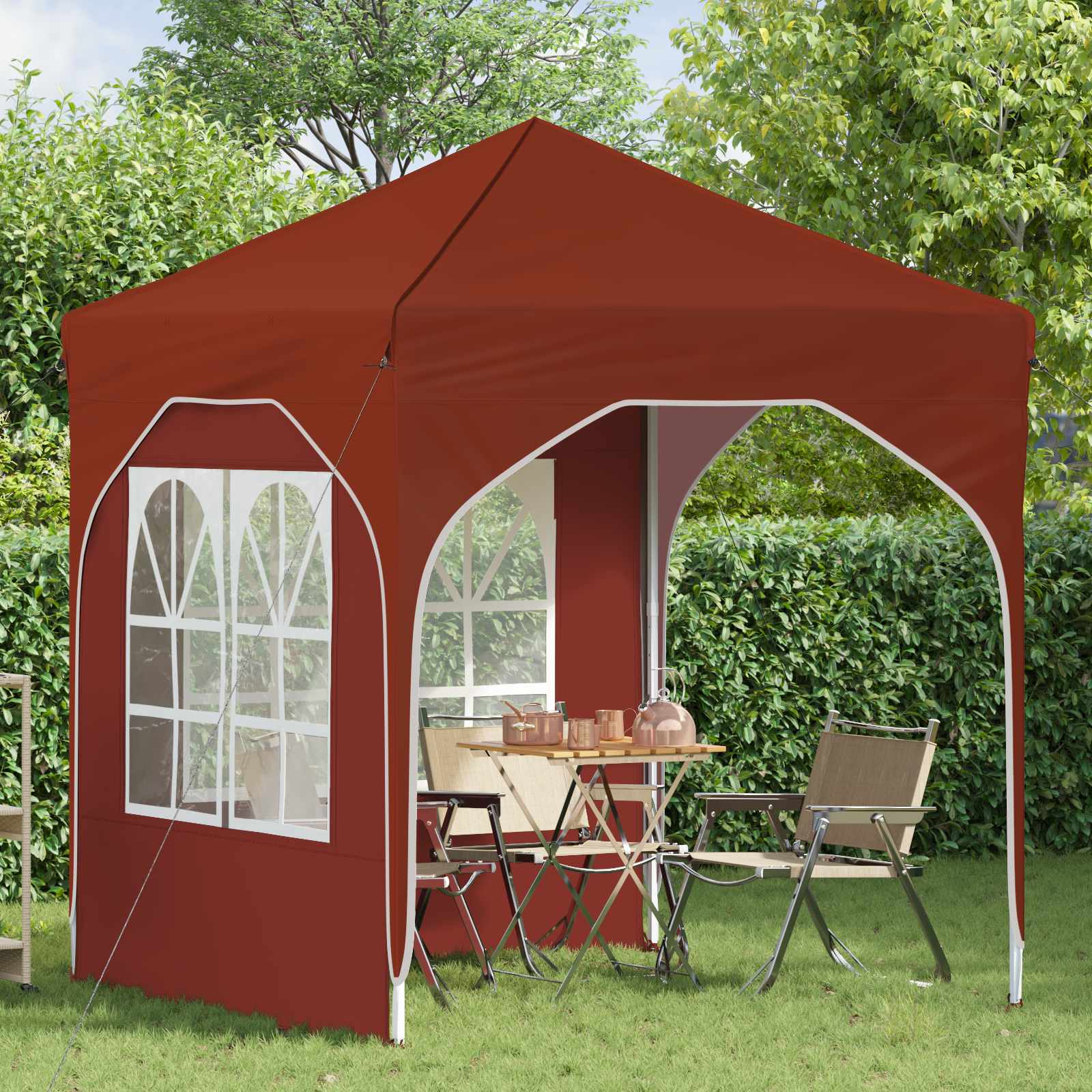 Pop-up Feesttent 192 x 192 x 245 cm Terracotta image 3