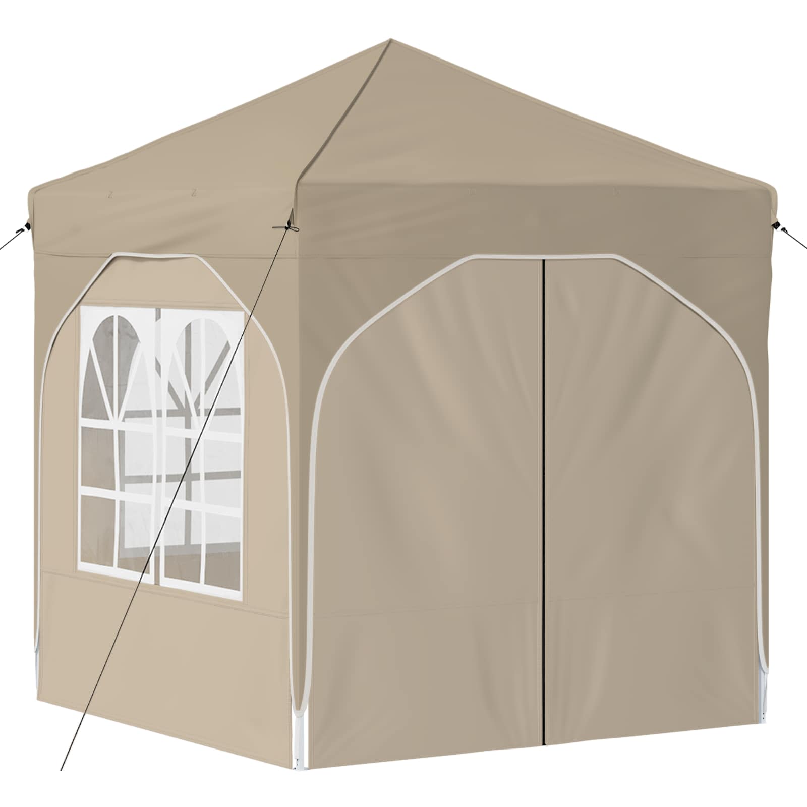 Pop-up Feesttent 192 x 192 x 245 cm Crèmekleurig image 5