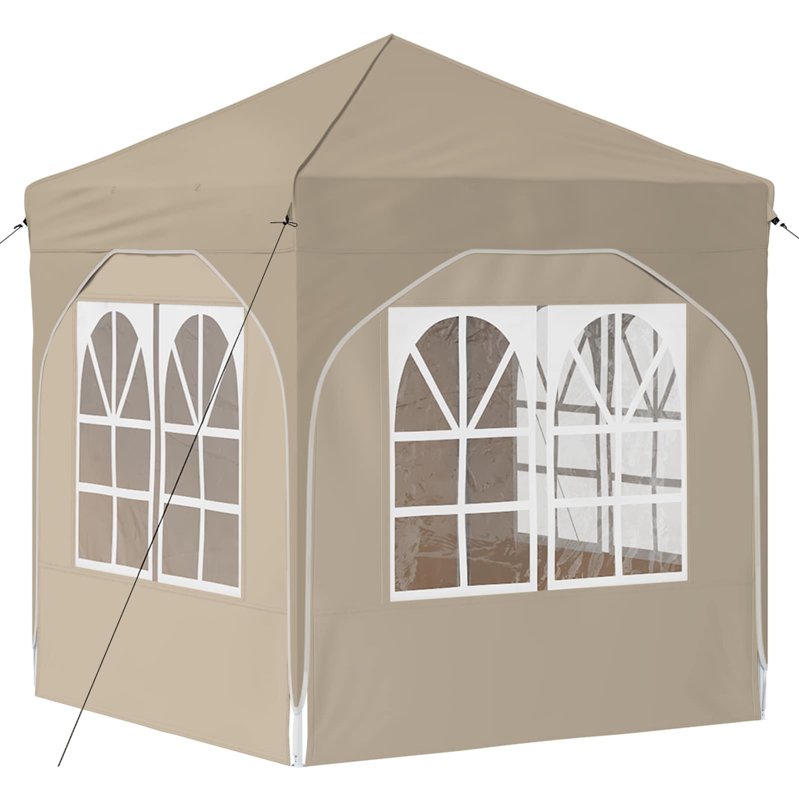 Pop-up Feesttent 192 x 192 x 245 cm Crèmekleurig image 9