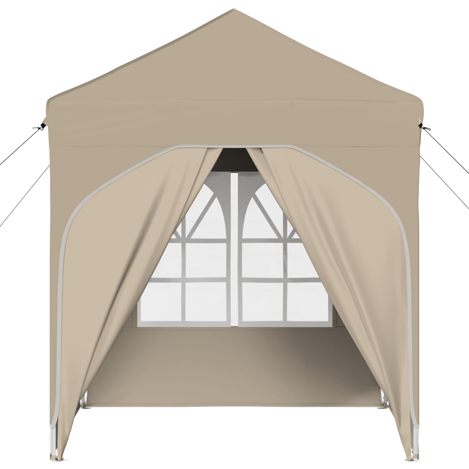 Pop-up Feesttent 192 x 192 x 245 cm Crèmekleurig image 7