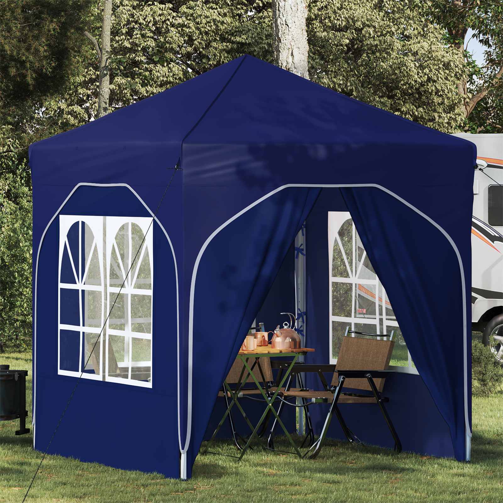 vidaXL Cort de Petrecere Pop-up 192 x 192 x 245 cm albastru