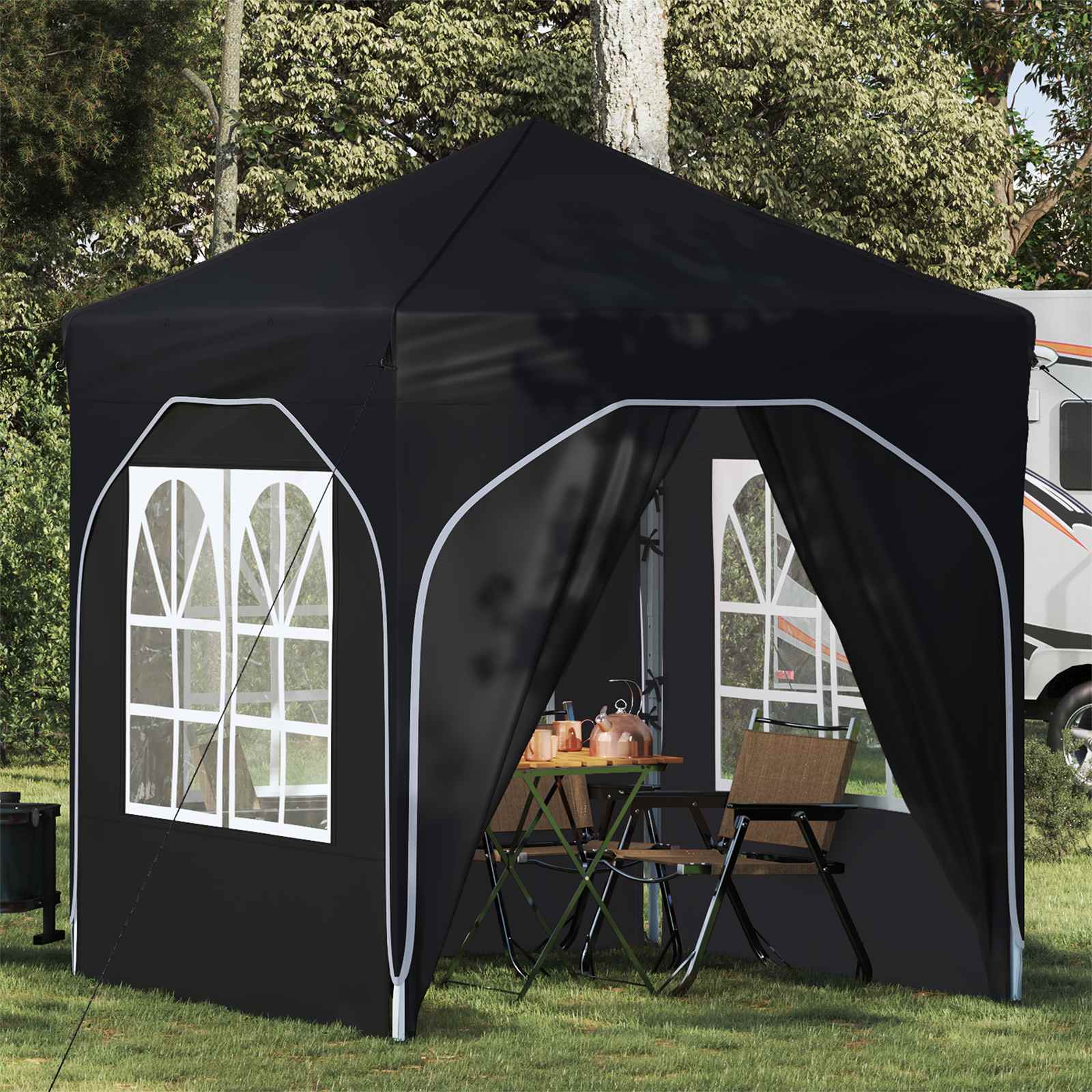 vidaXL Pop-up Juhlateltta 192 x 192 x 245 cm Antrasiitti