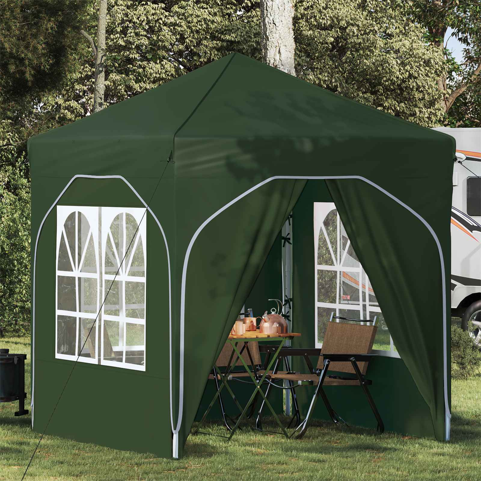 vidaXL Cort de Petrecere Pop-up 192 x 192 x 245 cm Verde
