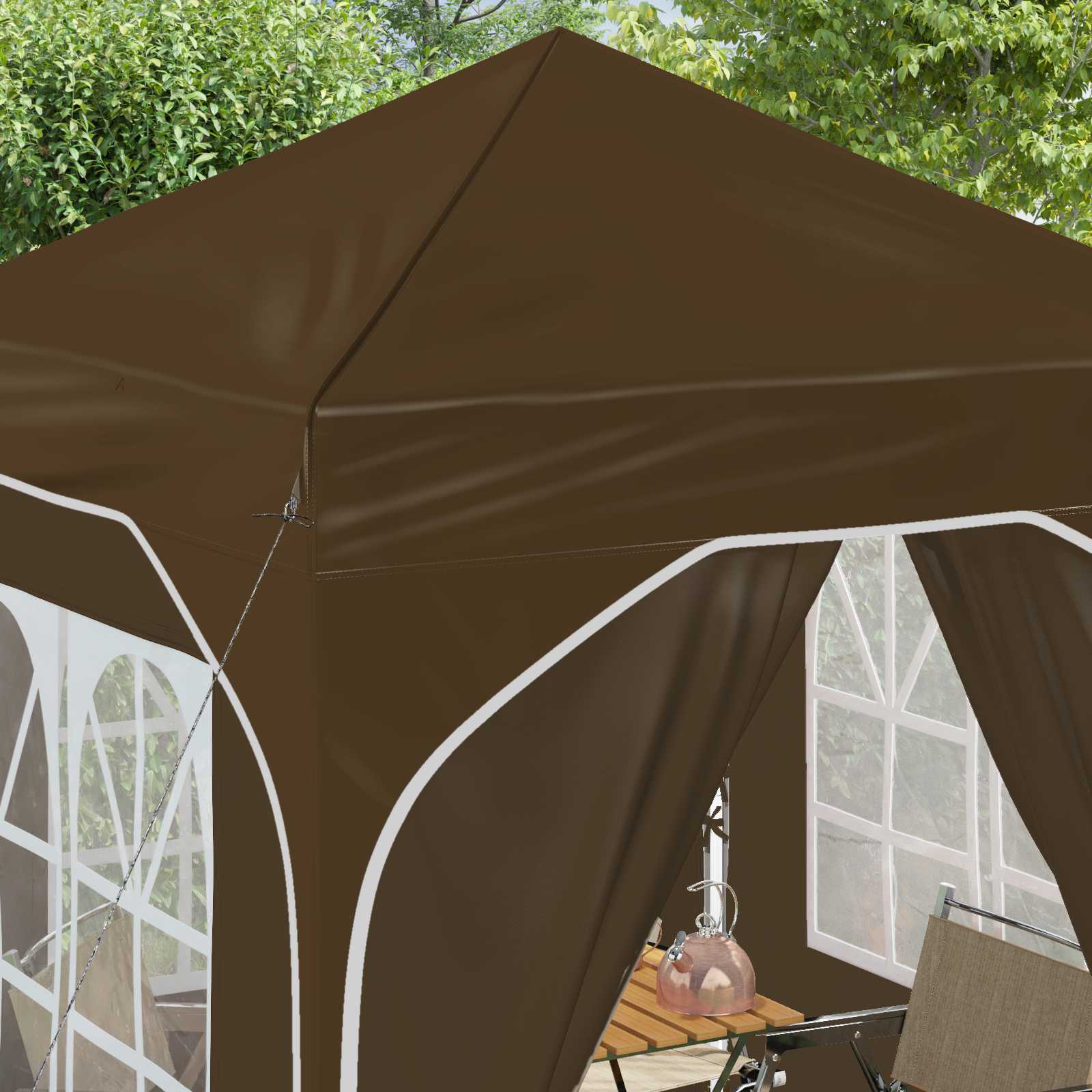 Pop-up Feesttent 192 x 192 x 245 cm Taupe image 4