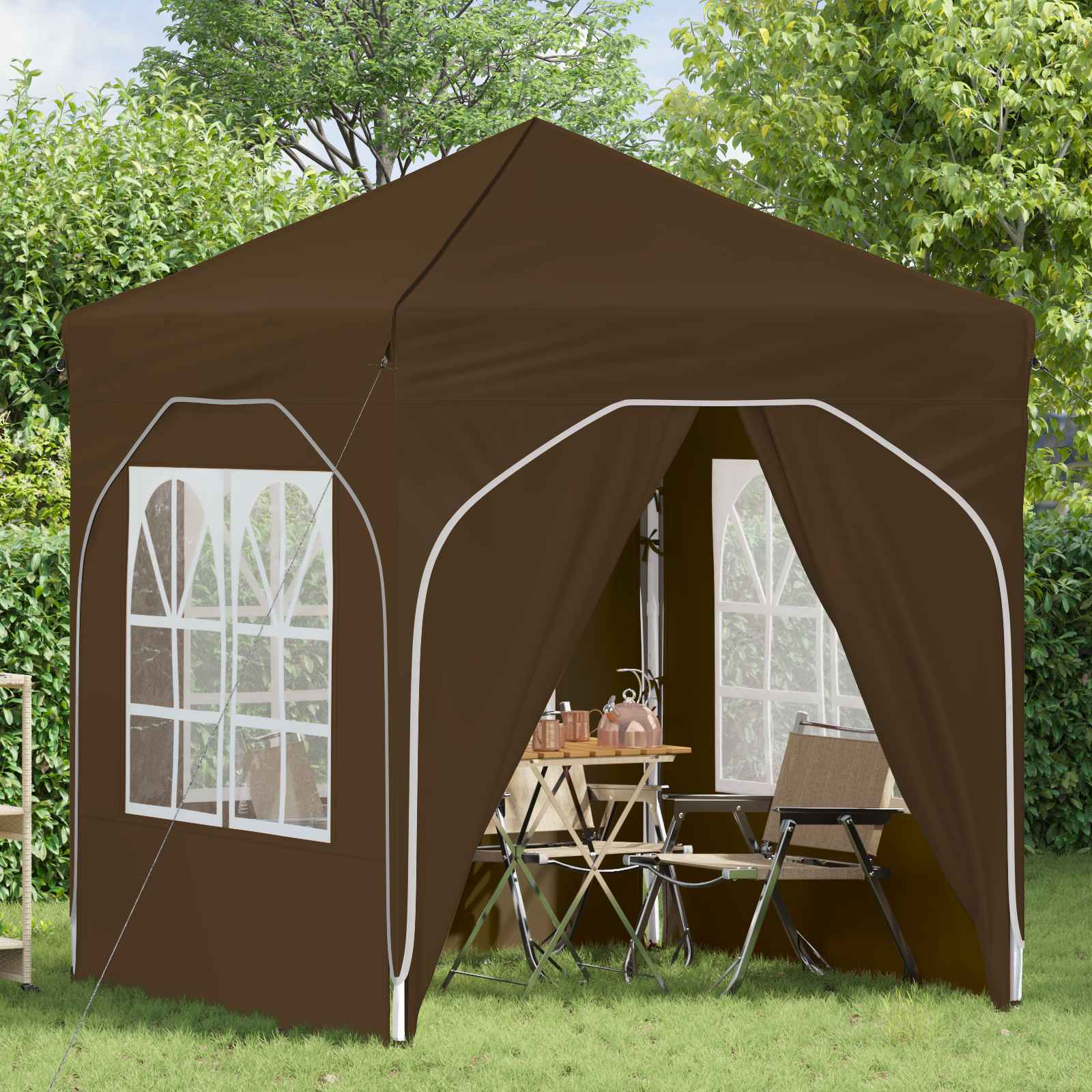Pop-up Feesttent 192 x 192 x 245 cm Taupe image 3
