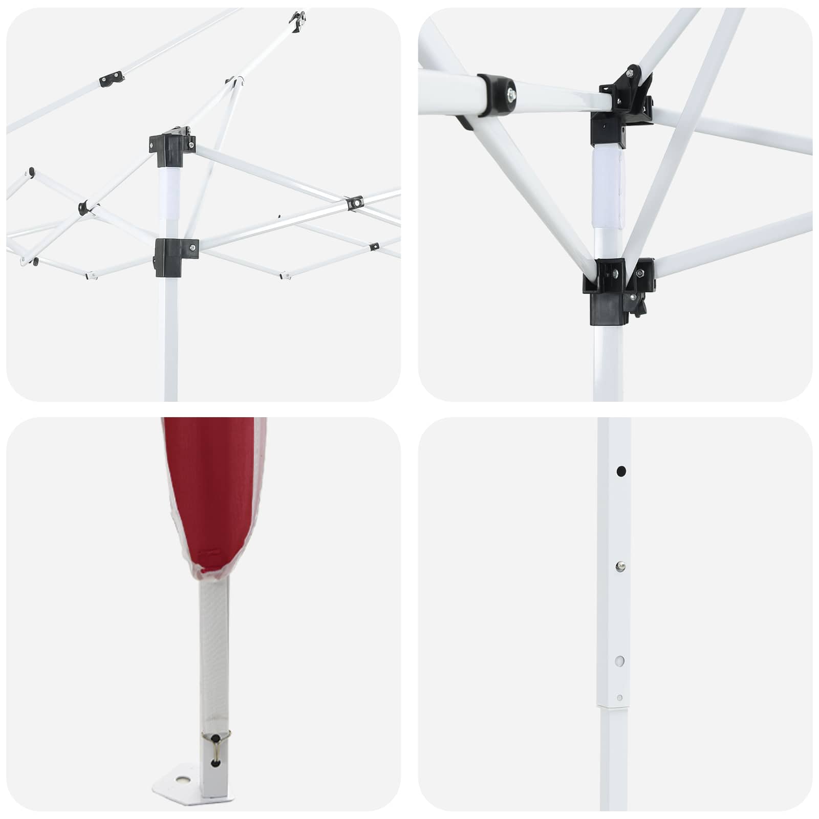 Pop-up Feesttent 192 x 192 x 245 cm Bordeauxrood image 13