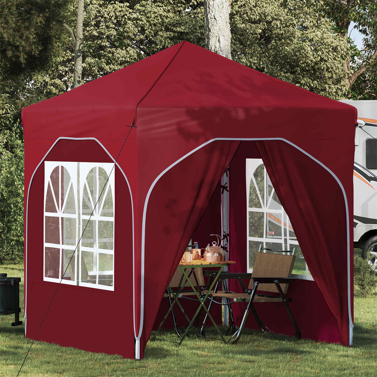 vidaXL Cort de Petrecere Pop-up 192 x 192 x 245 cm Burgundy