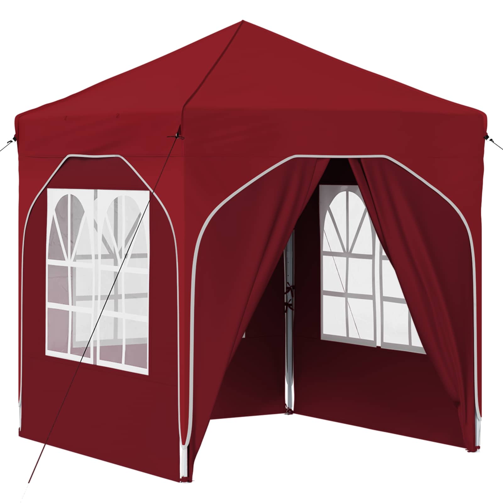 Pop-up Feesttent 192 x 192 x 245 cm Bordeauxrood image 2