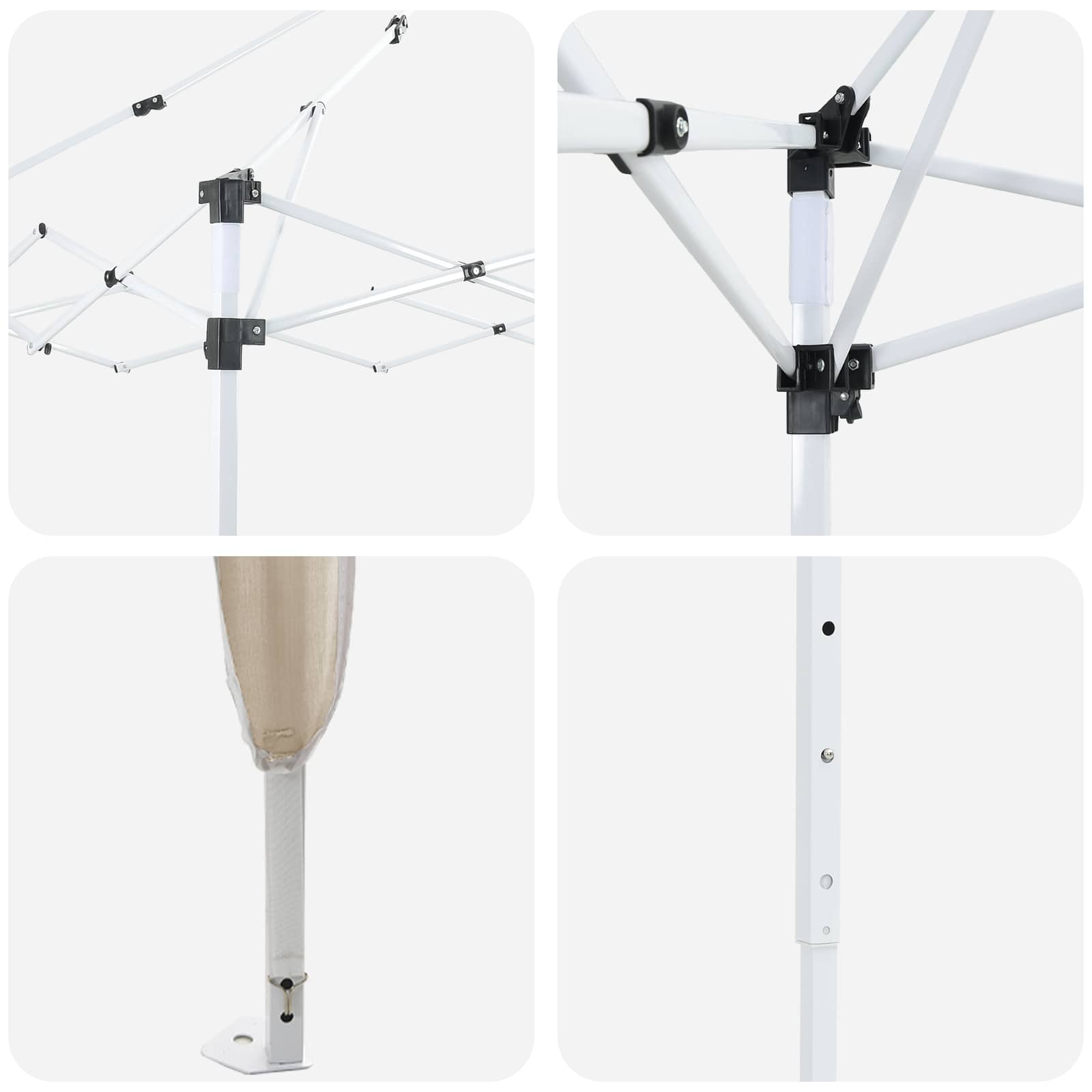 Pop-up Feesttent 290 x 290 x 245 cm Crèmekleurig image 10