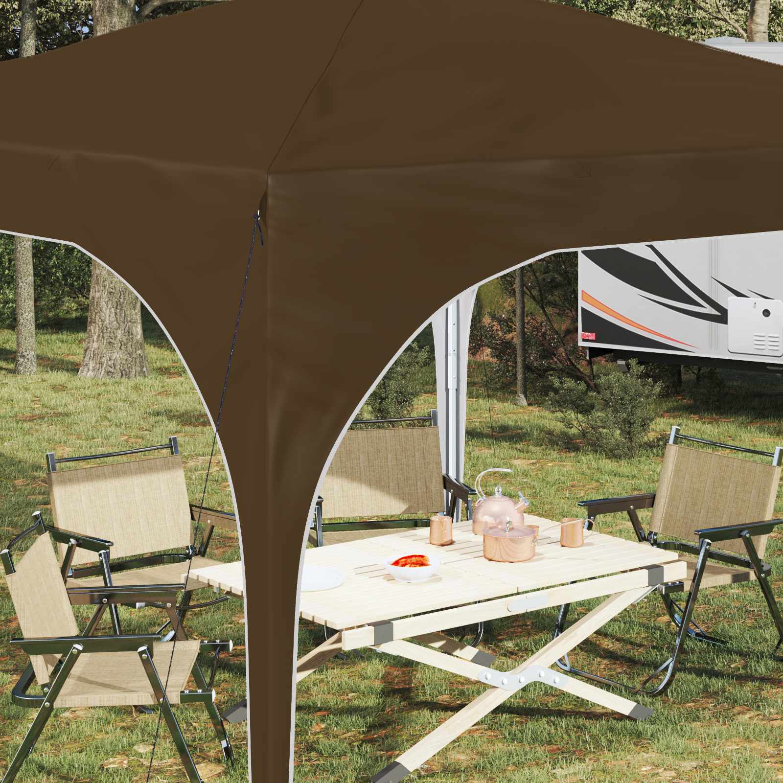 Pop-up Feesttent 290 x 290 x 245 cm Taupe image 4