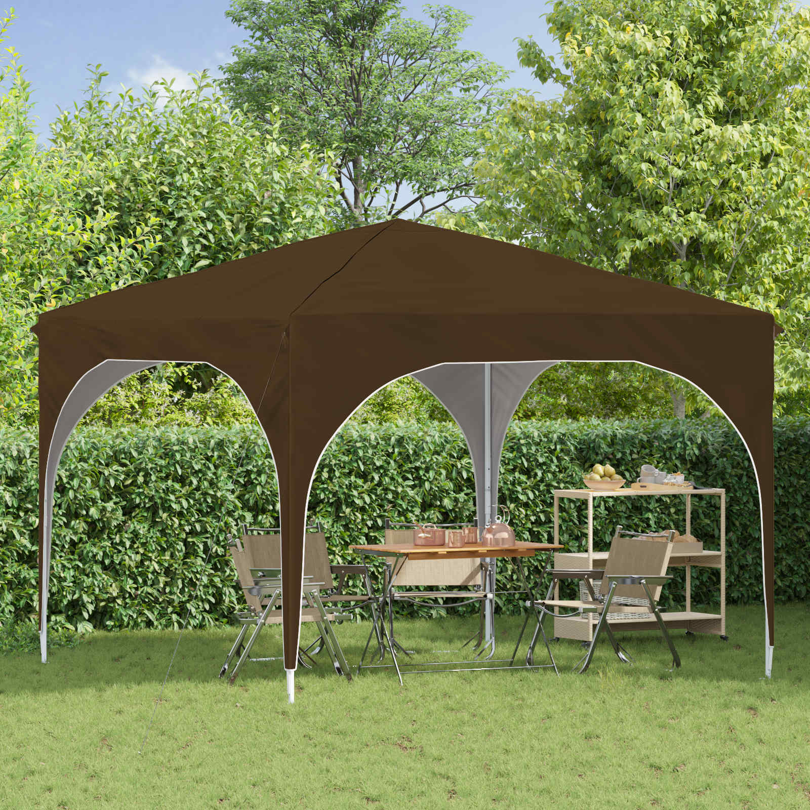 Pop-up Feesttent 290 x 290 x 245 cm Taupe image 3