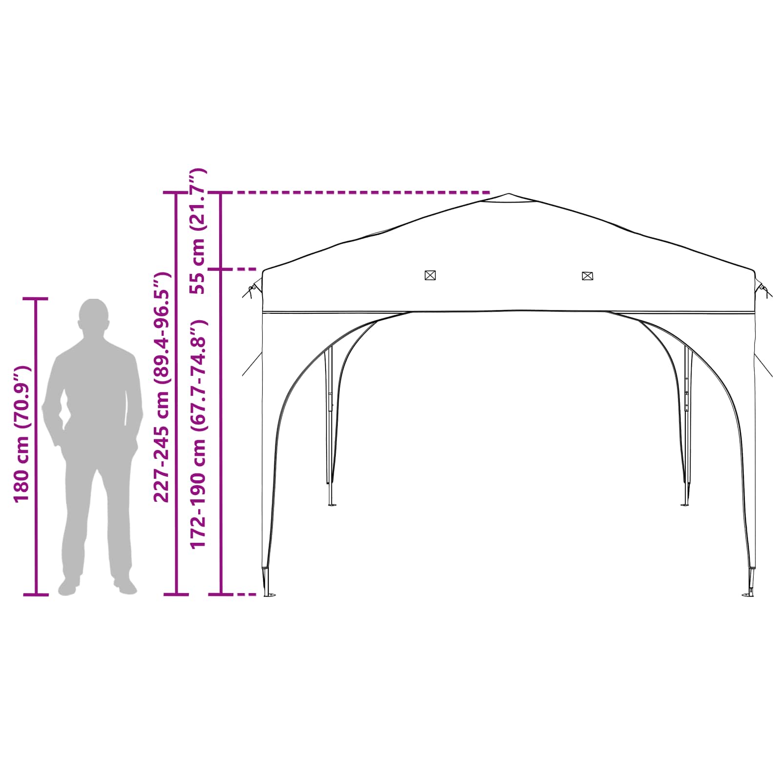 Pop-up Feesttent 290 x 290 x 245 cm Taupe image 16