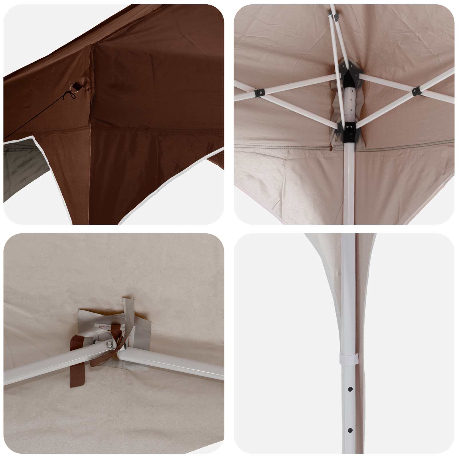 Pop-up Feesttent 290 x 290 x 245 cm Bruin image 9