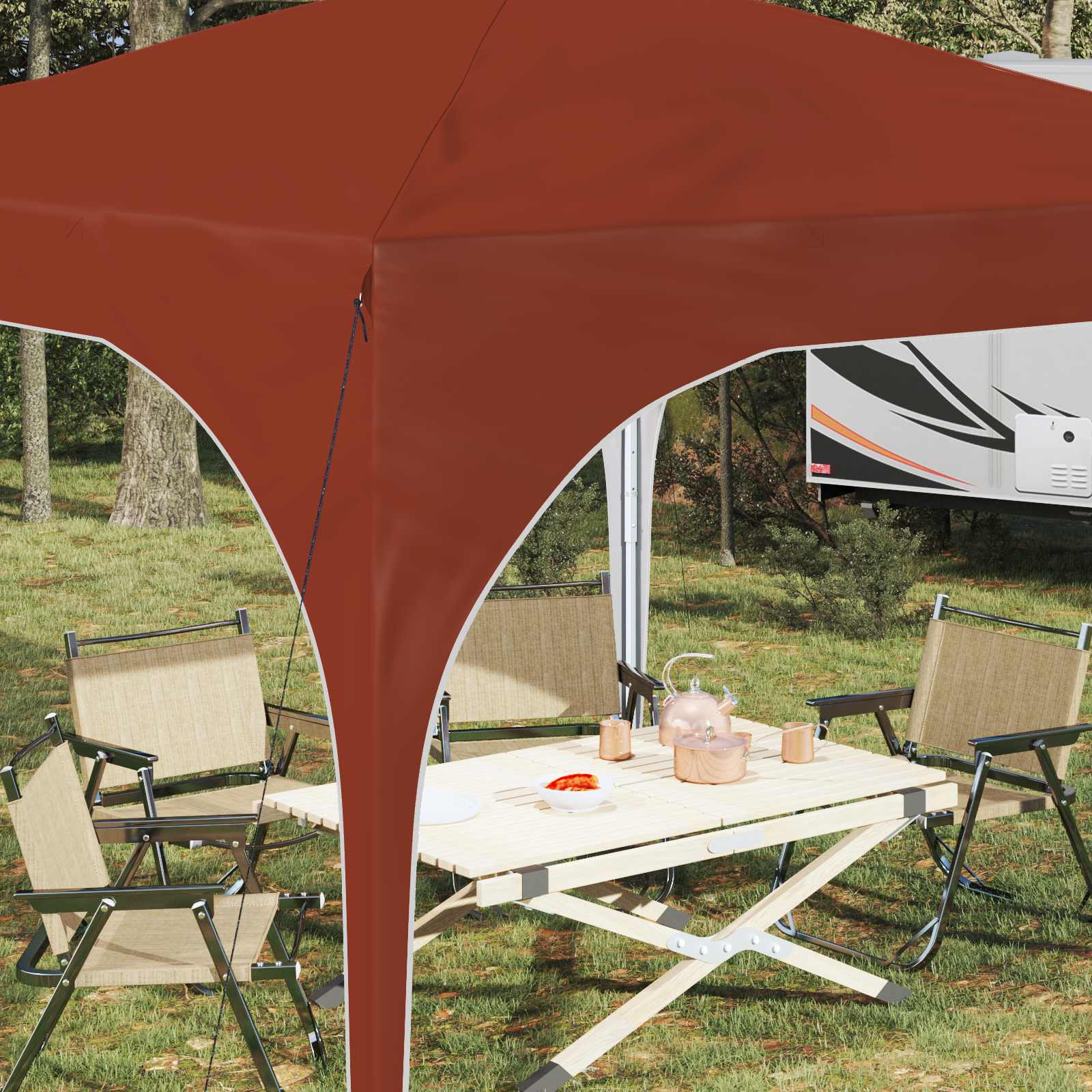 Pop-up Feesttent 290 x 290 x 245 cm Terracotta image 4