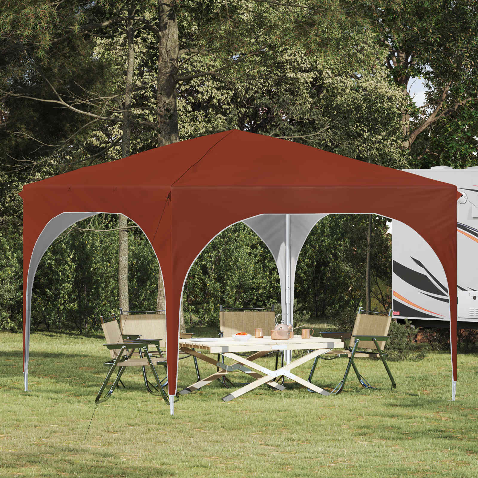 Pop-up Feesttent 290 x 290 x 245 cm Terracotta image 1