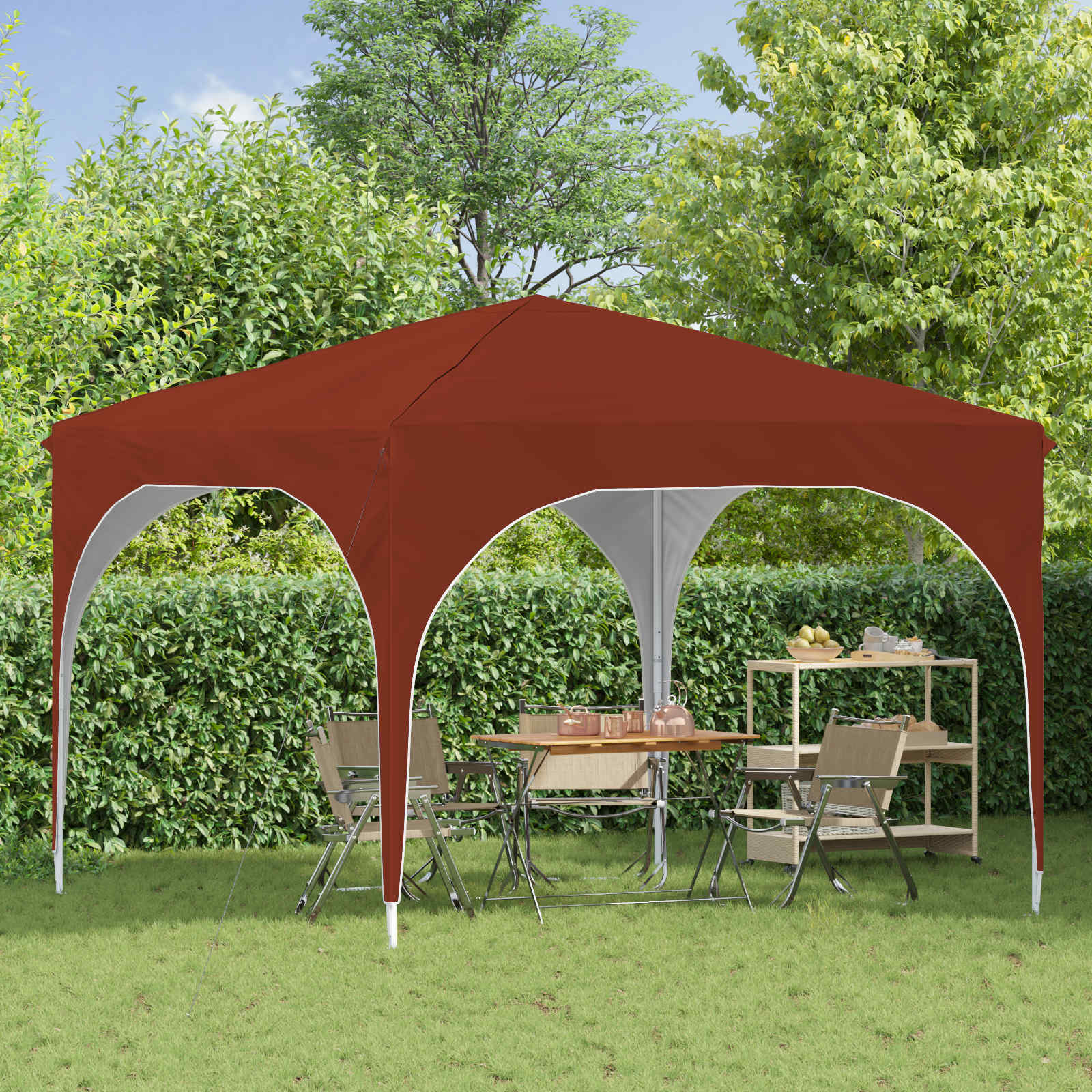 Pop-up Feesttent 290 x 290 x 245 cm Terracotta image 3
