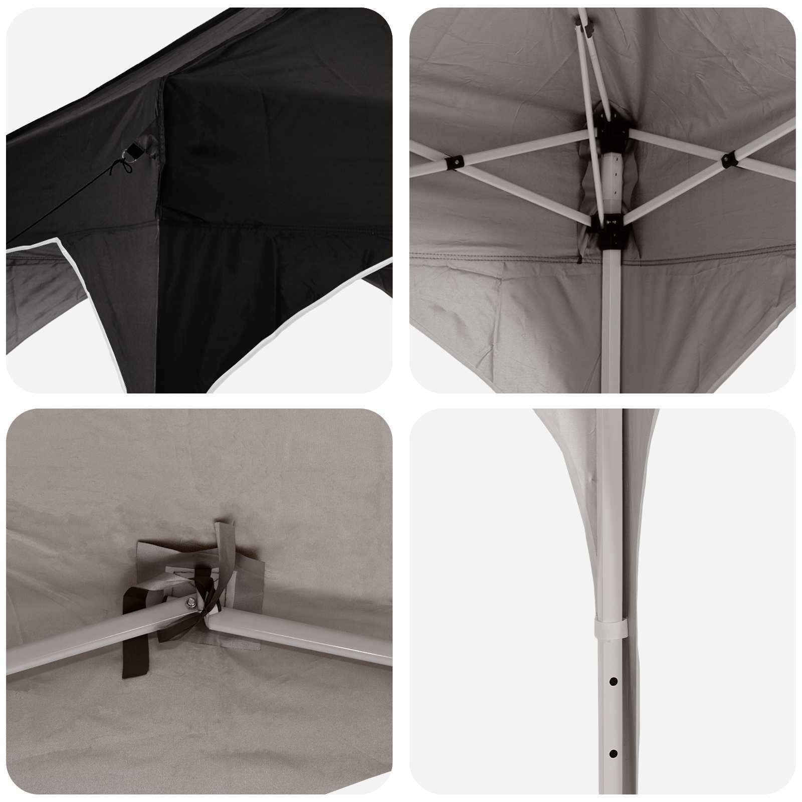 Pop-up Feesttent 290 x 290 x 245 cm Zwart image 9