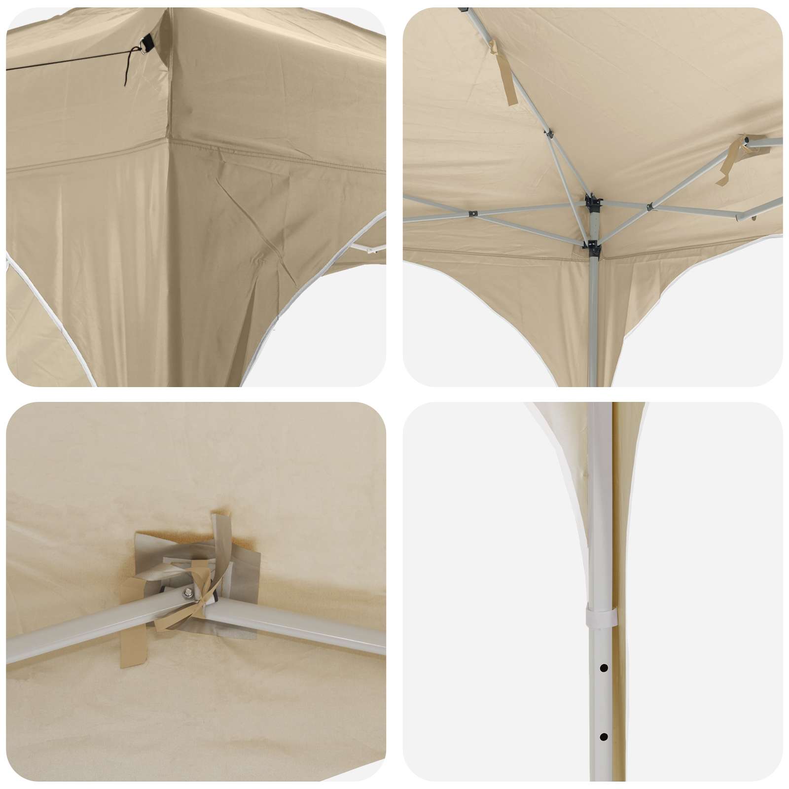 Pop-up Feesttent 290 x 290 x 245 cm Crèmekleurig image 11