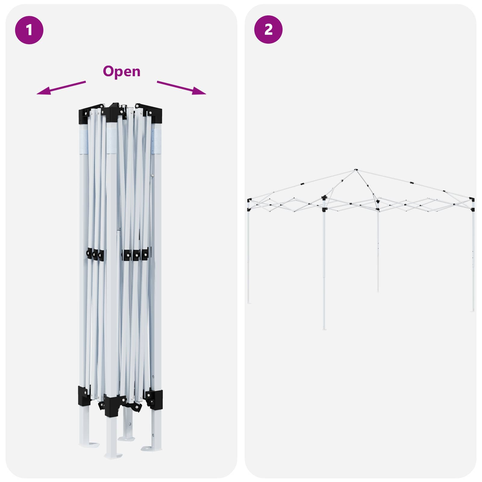 Pop-up Feesttent 290 x 290 x 245 cm Crèmekleurig image 12