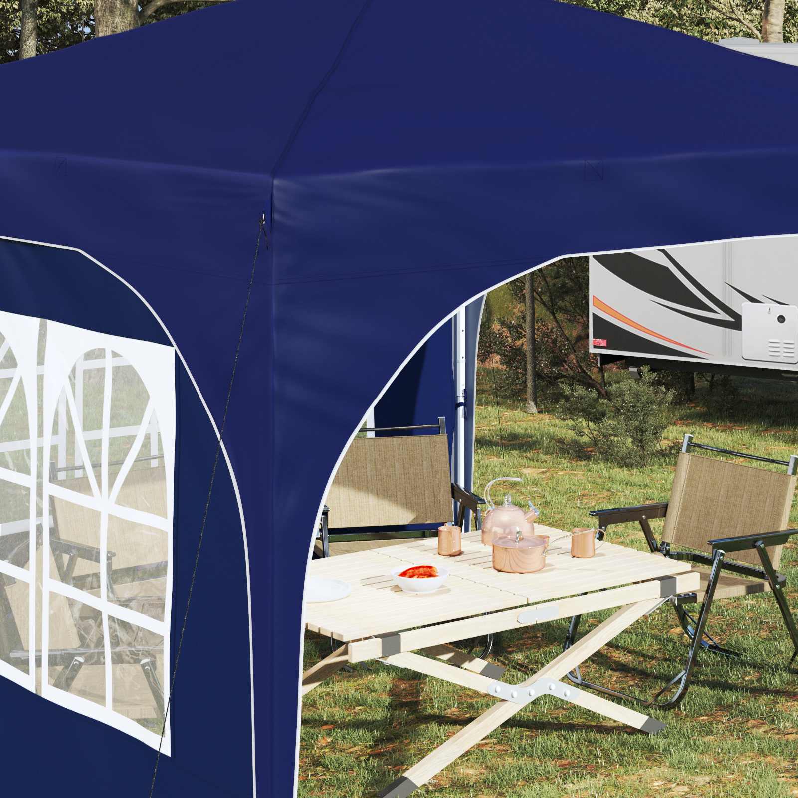 Pop-up Feesttent 290 x 290 x 245 cm Blauw image 4