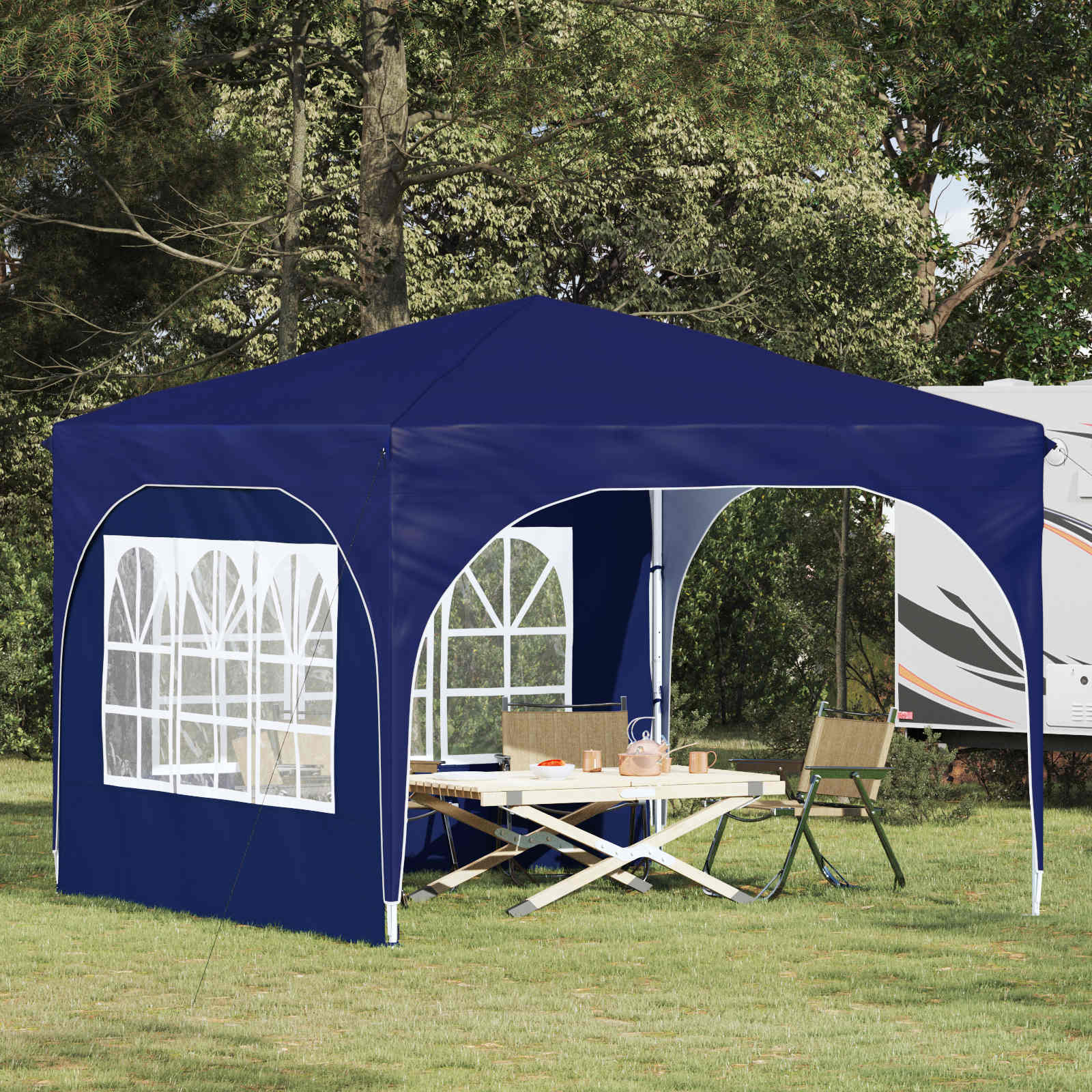 Pop-up Feesttent 290 x 290 x 245 cm Blauw image 1