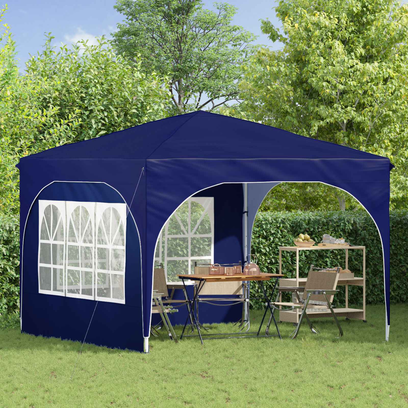 Pop-up Feesttent 290 x 290 x 245 cm Blauw image 3