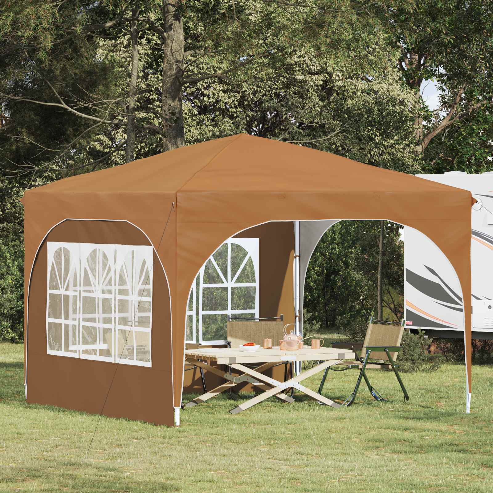 Pop-up Feesttent 290 x 290 x 245 cm Beige image 1