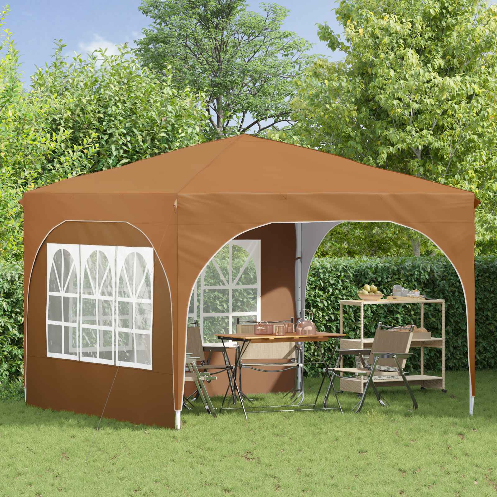 Pop-up Feesttent 290 x 290 x 245 cm Beige image 3