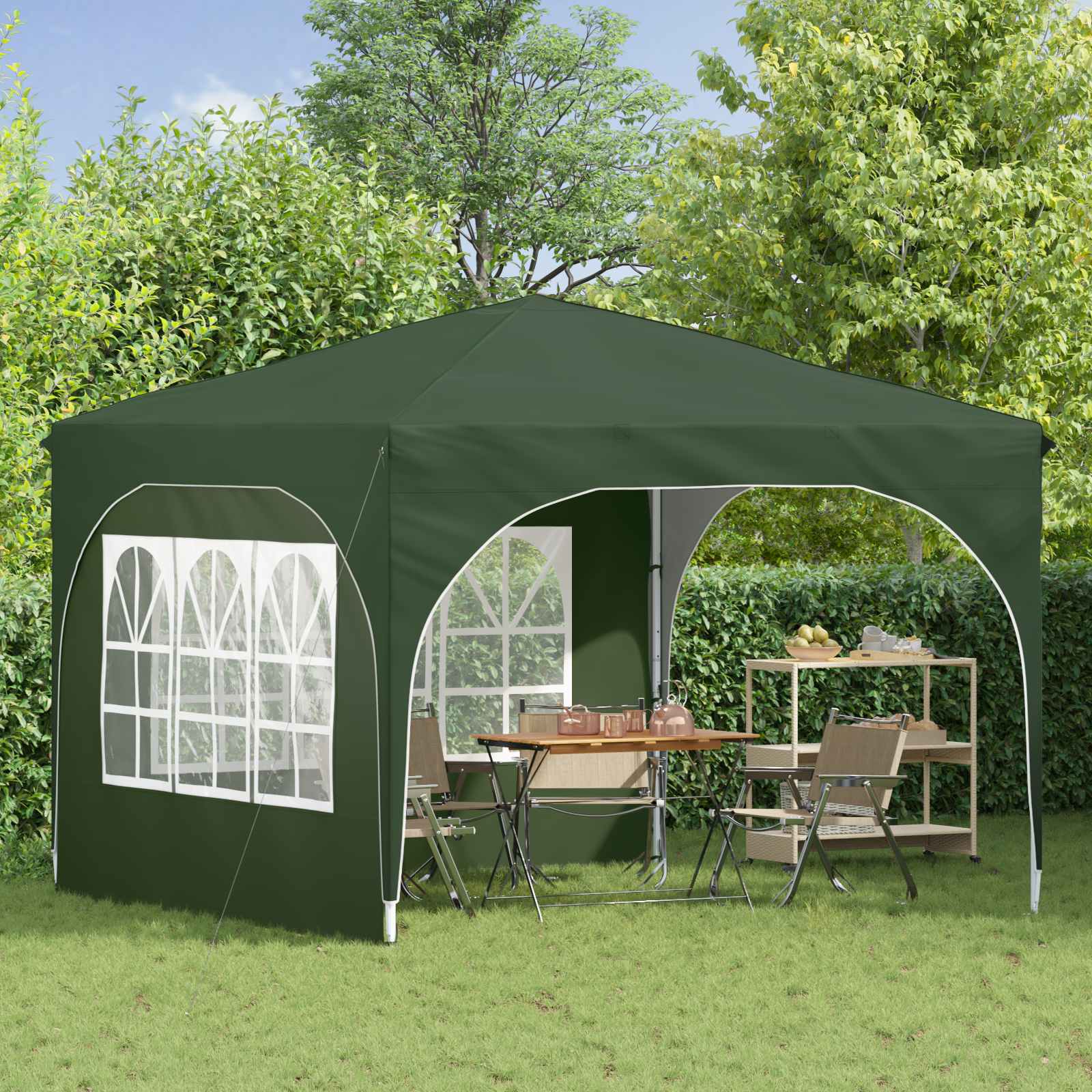 Pop-up Feesttent 290 x 290 x 245 cm Groen image 3
