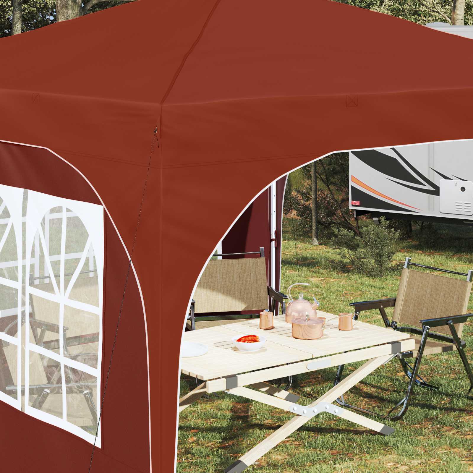 Pop-up Feesttent 290 x 290 x 245 cm Terracotta image 4