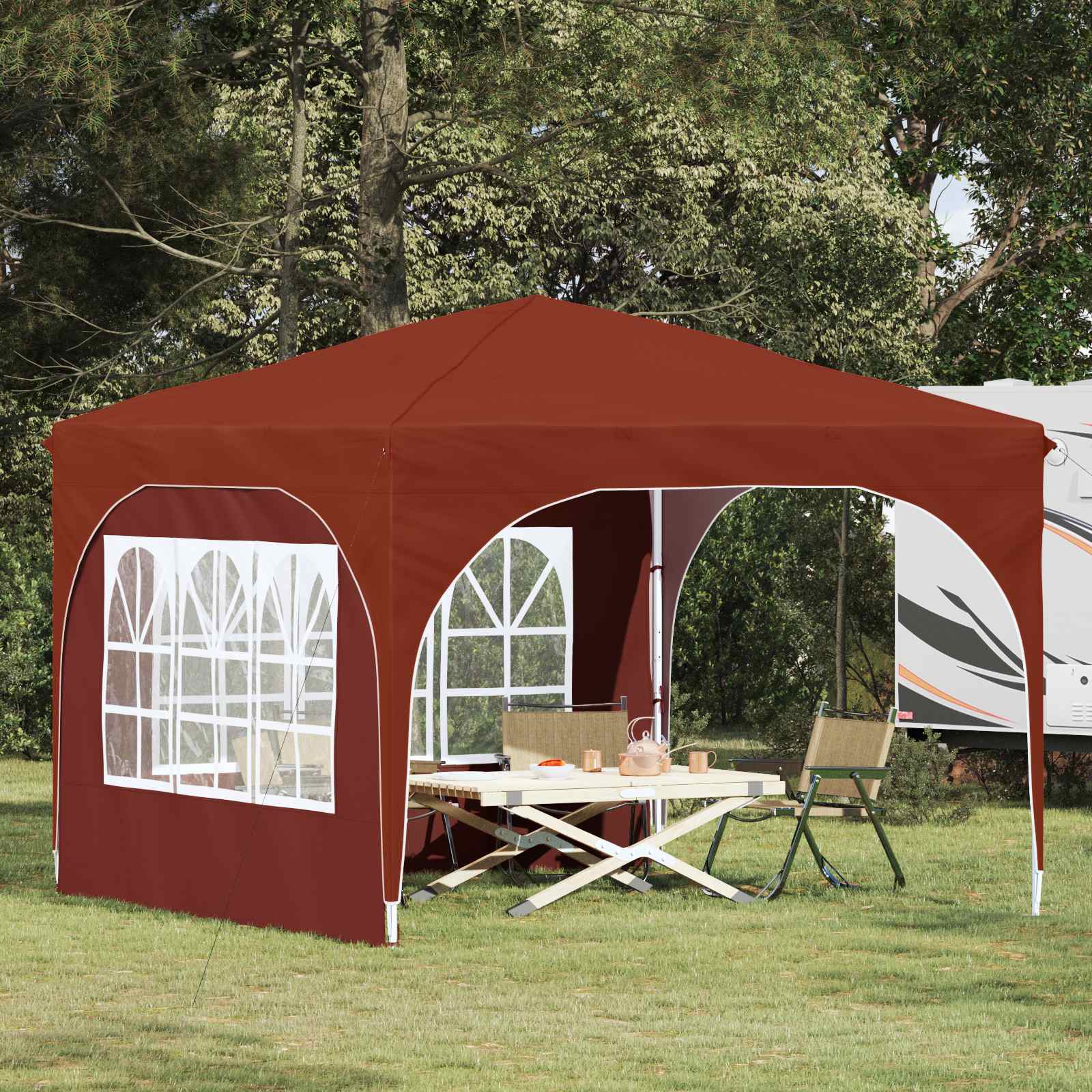 Pop-up Feesttent 290 x 290 x 245 cm Terracotta image 1