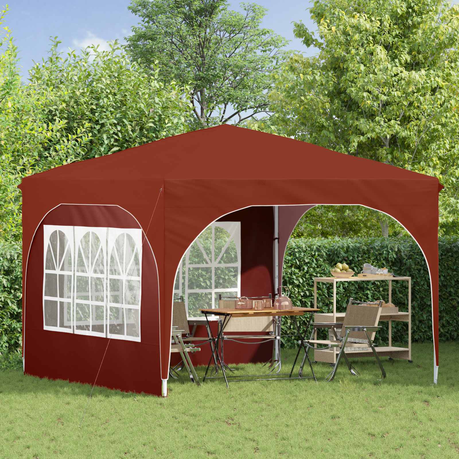 Pop-up Feesttent 290 x 290 x 245 cm Terracotta image 3