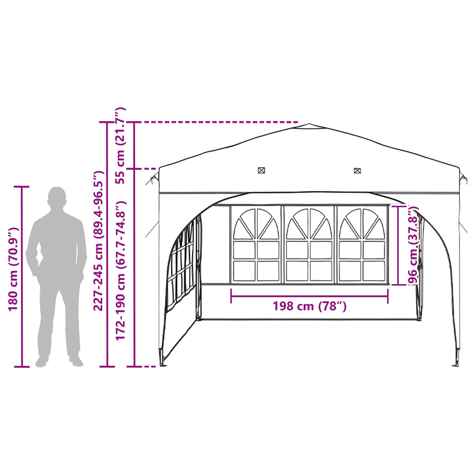 Pop-up Feesttent 290 x 290 x 245 cm Terracotta image 18