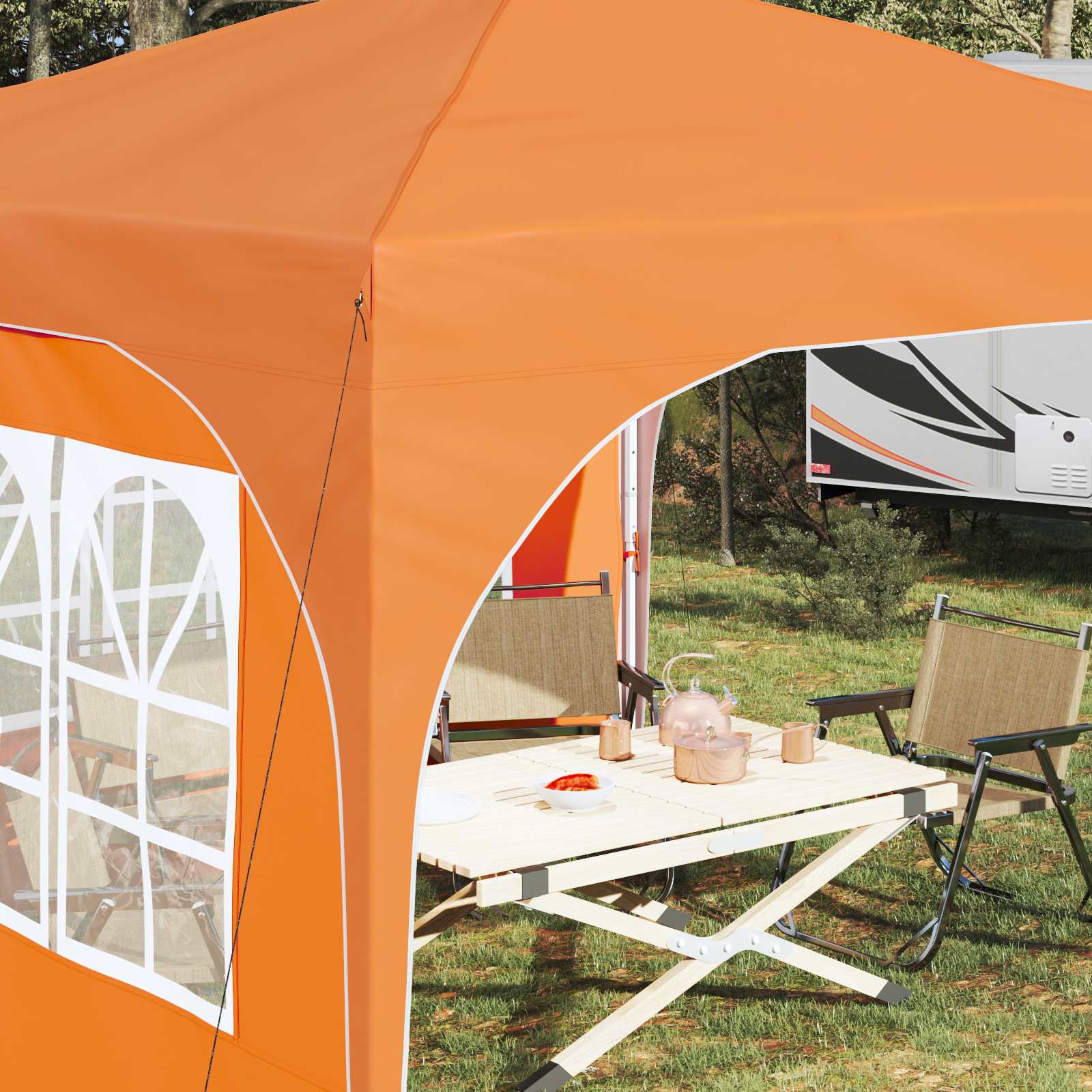 Pop-up Feesttent 290 x 290 x 245 cm Oranje image 4