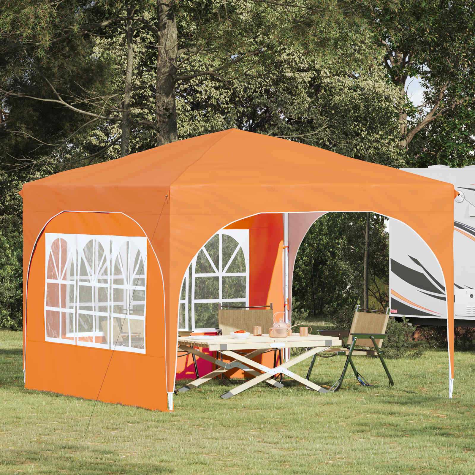 vidaXL Cort de Petrecere Pop-up 290 x 290 x 245 cm Portocaliu