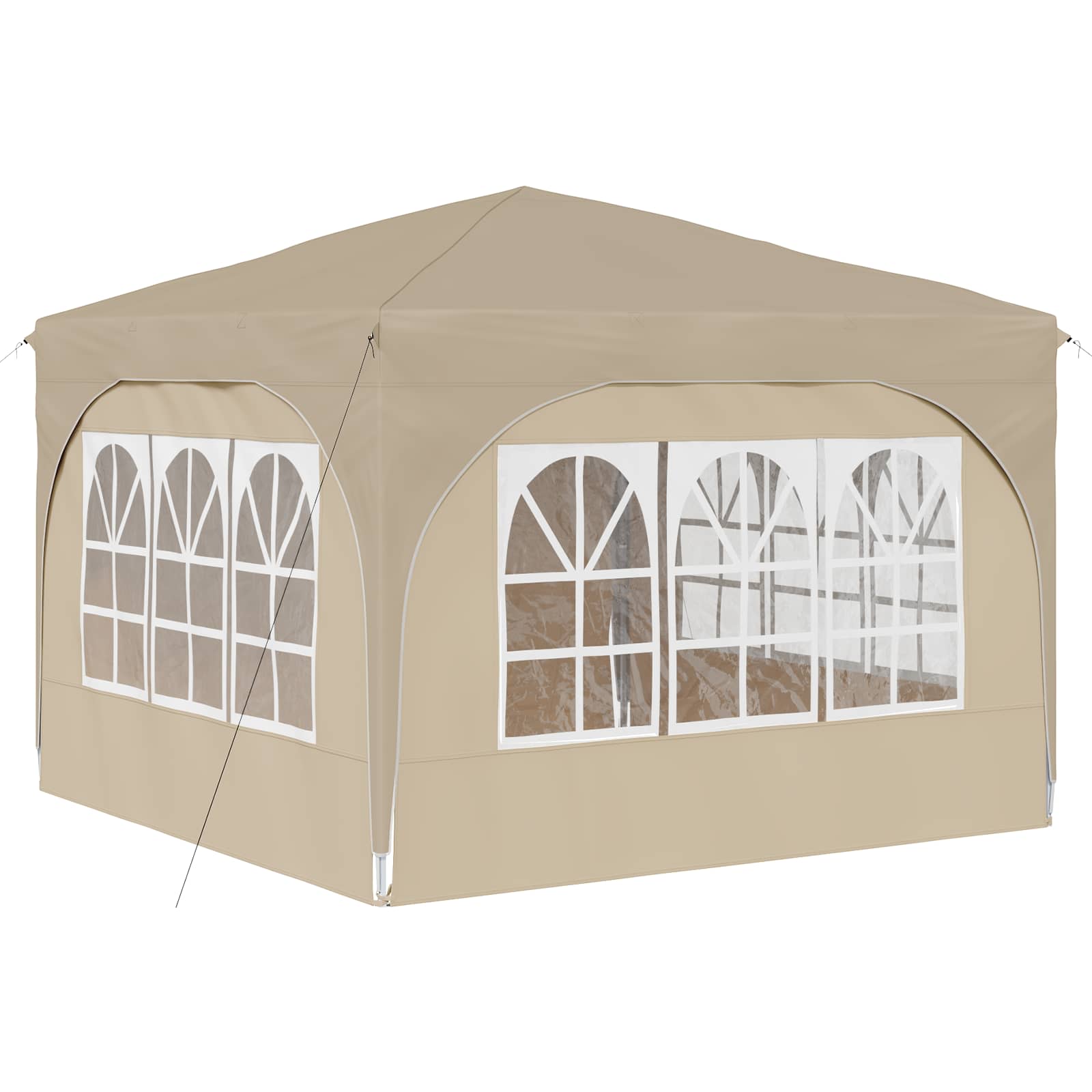 Pop-up Feesttent 290 x 290 x 245 cm Crèmekleurig image 9