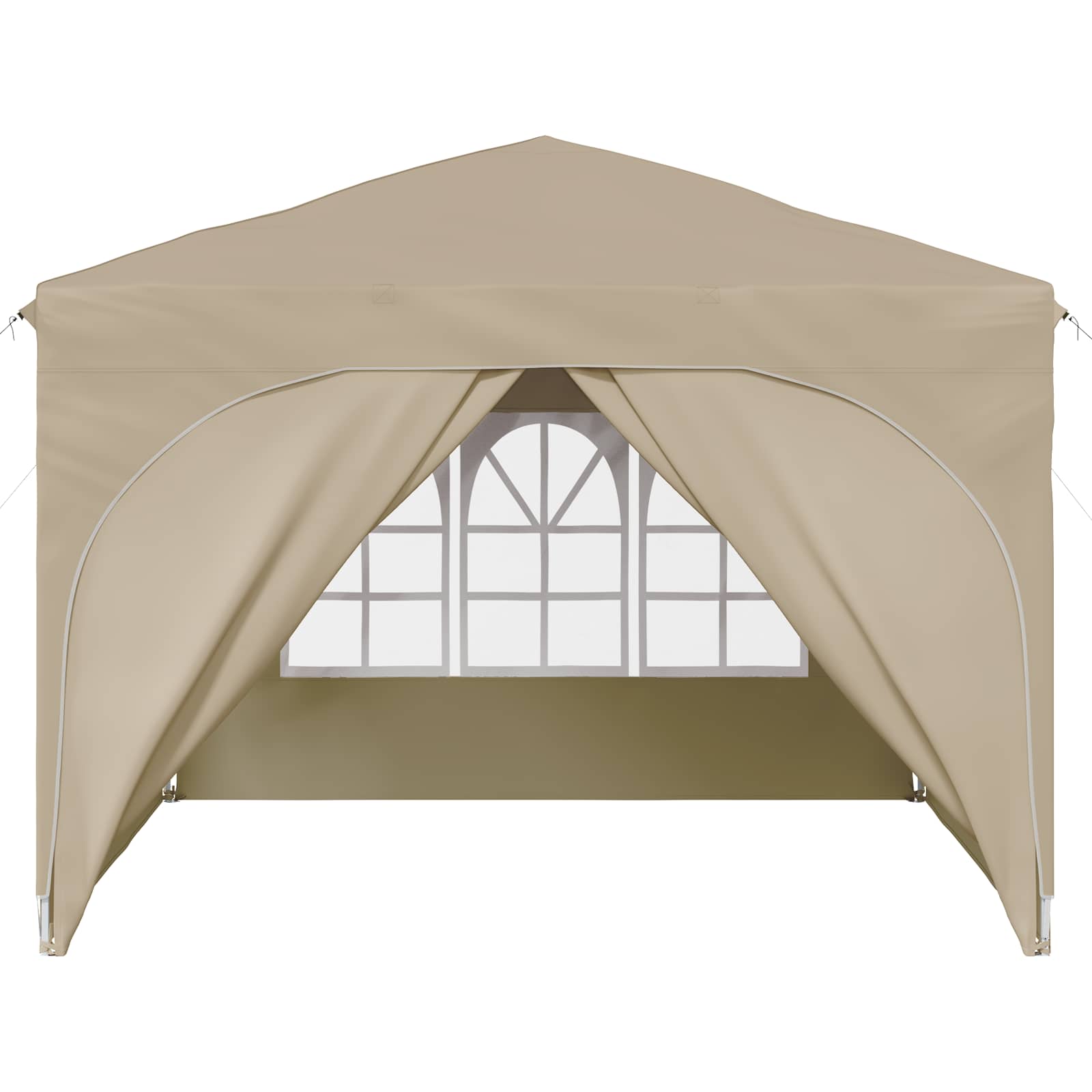 Pop-up Feesttent 290 x 290 x 245 cm Crèmekleurig image 7