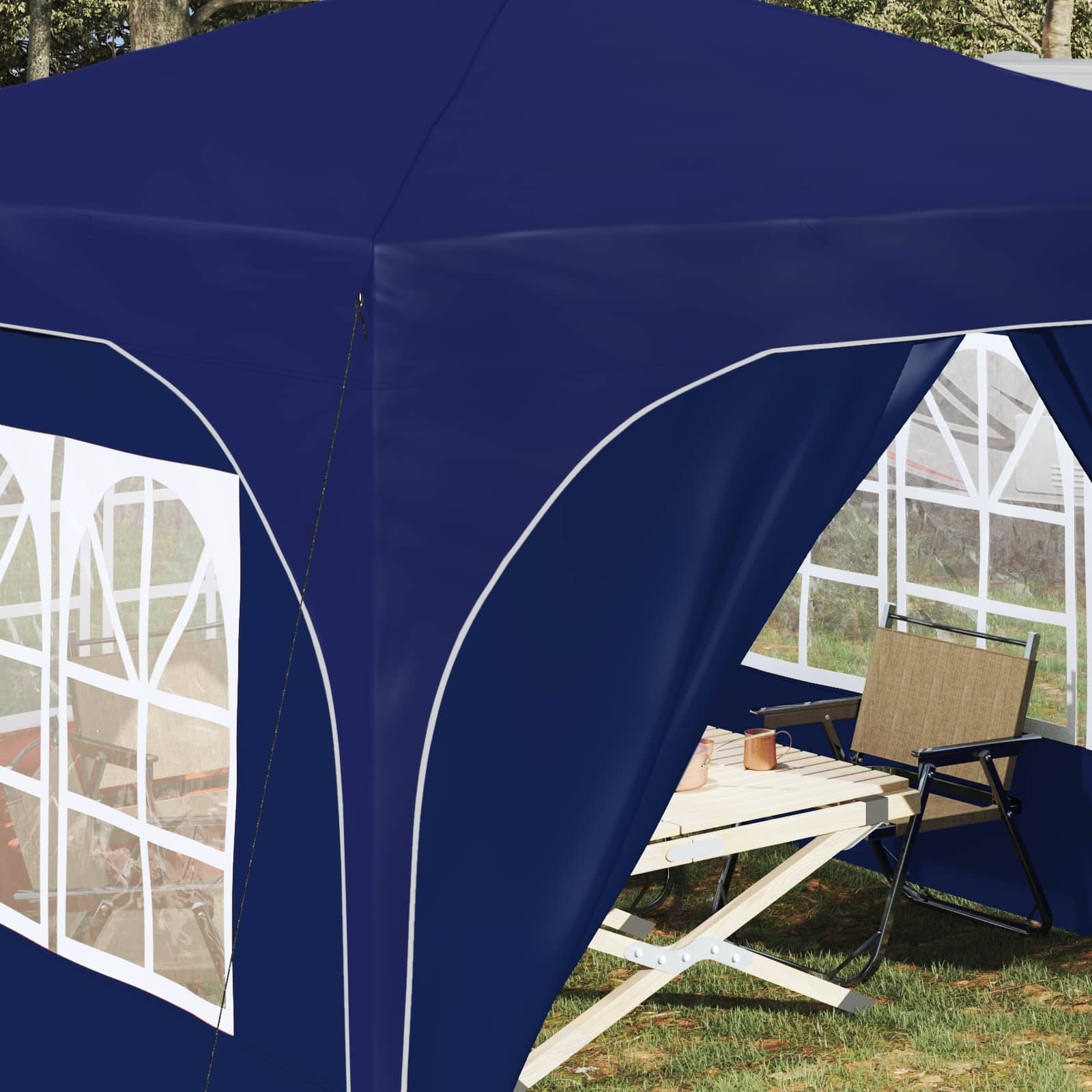 Pop-up Feesttent 290 x 290 x 245 cm Blauw image 4