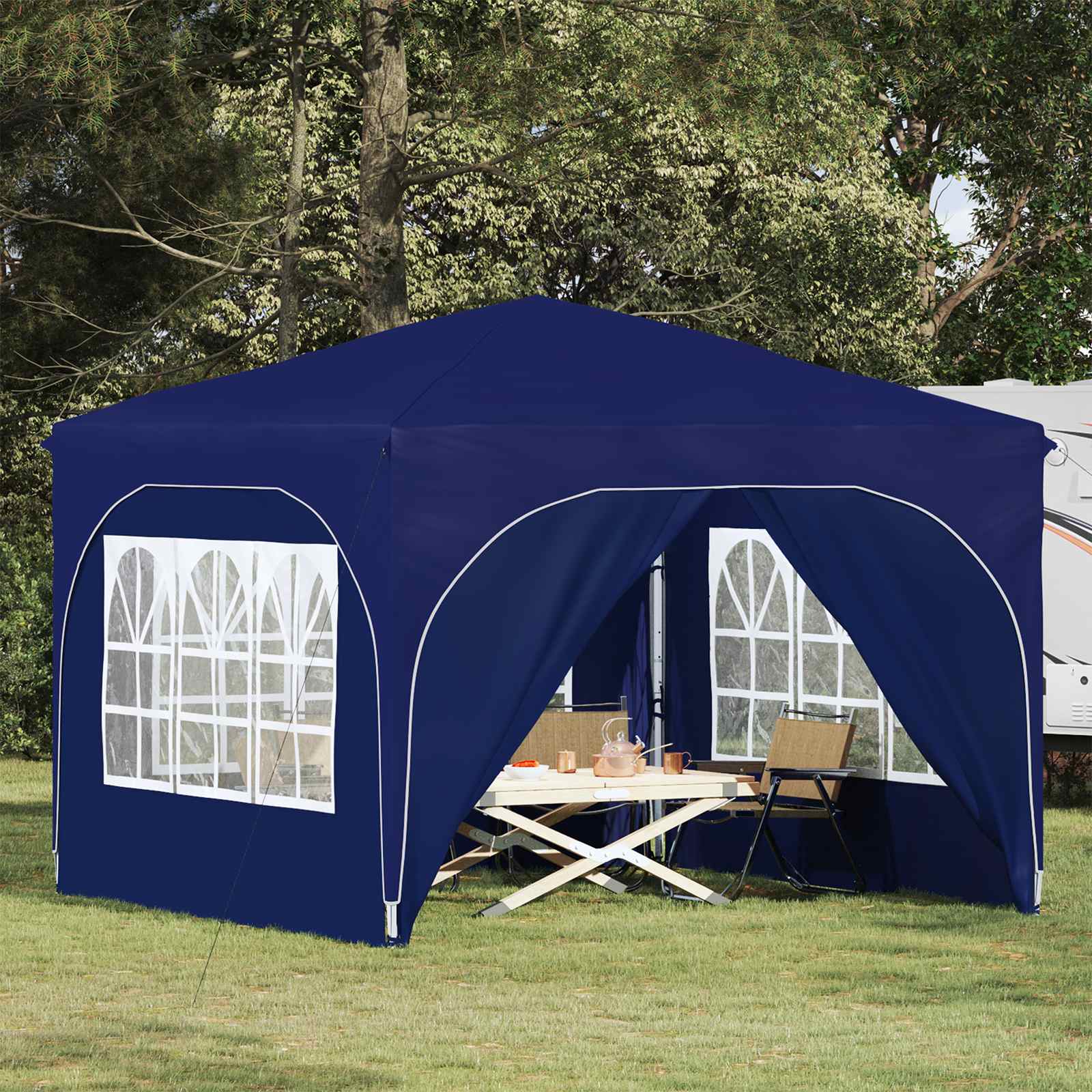 Pop-up Feesttent 290 x 290 x 245 cm Blauw image 1