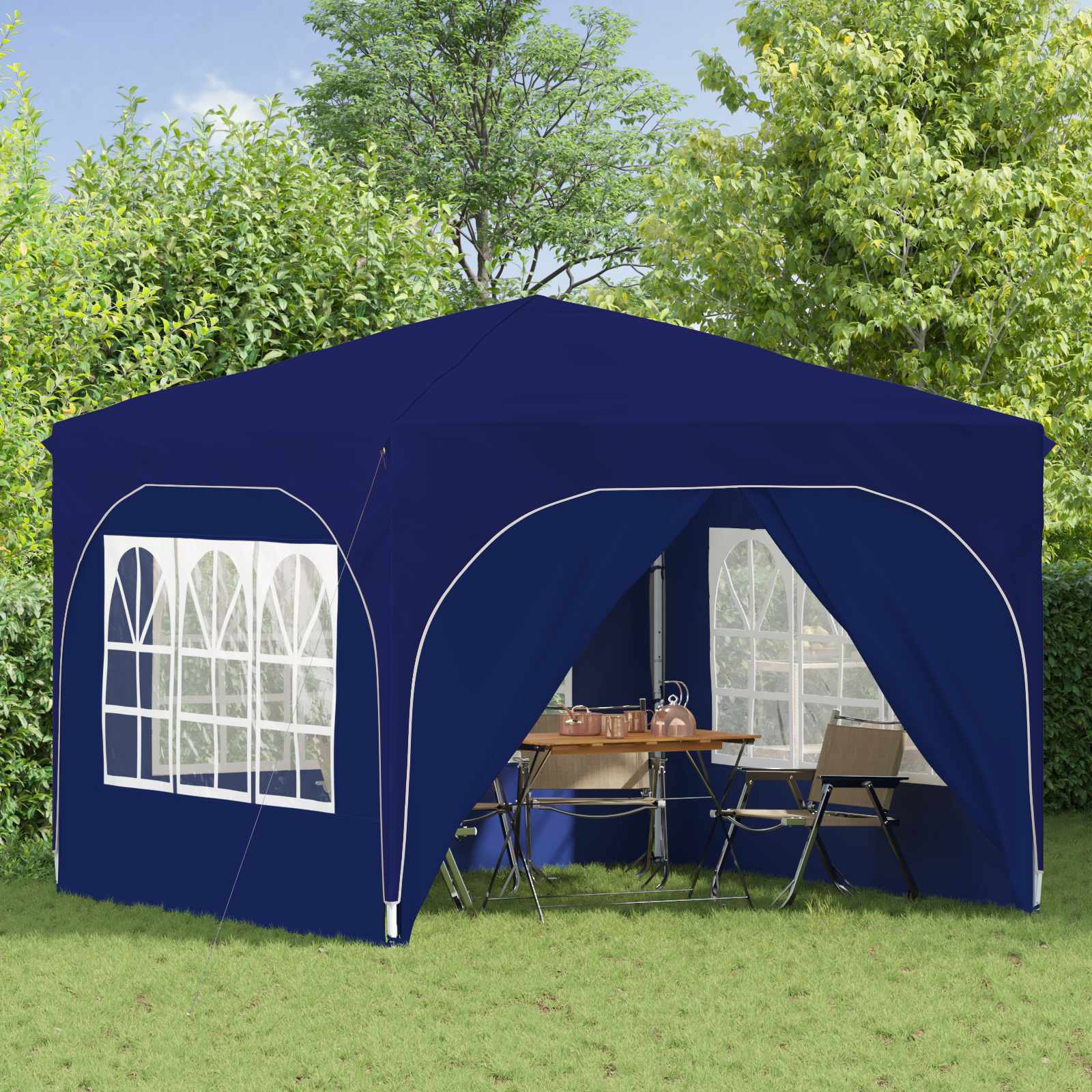 Pop-up Feesttent 290 x 290 x 245 cm Blauw image 3